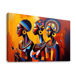 The Women Bourgeois, Ethnic Abstract Art Print 32117 Giclée Stretched Canvas Print Visual Wall Art