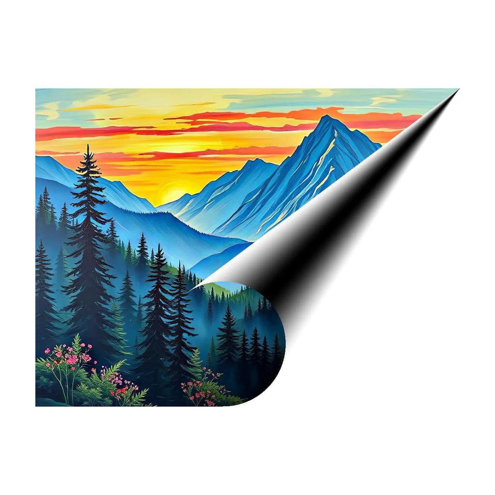 Dewy Morning Peaks Nature Art Print 43712 Visual Wall Art