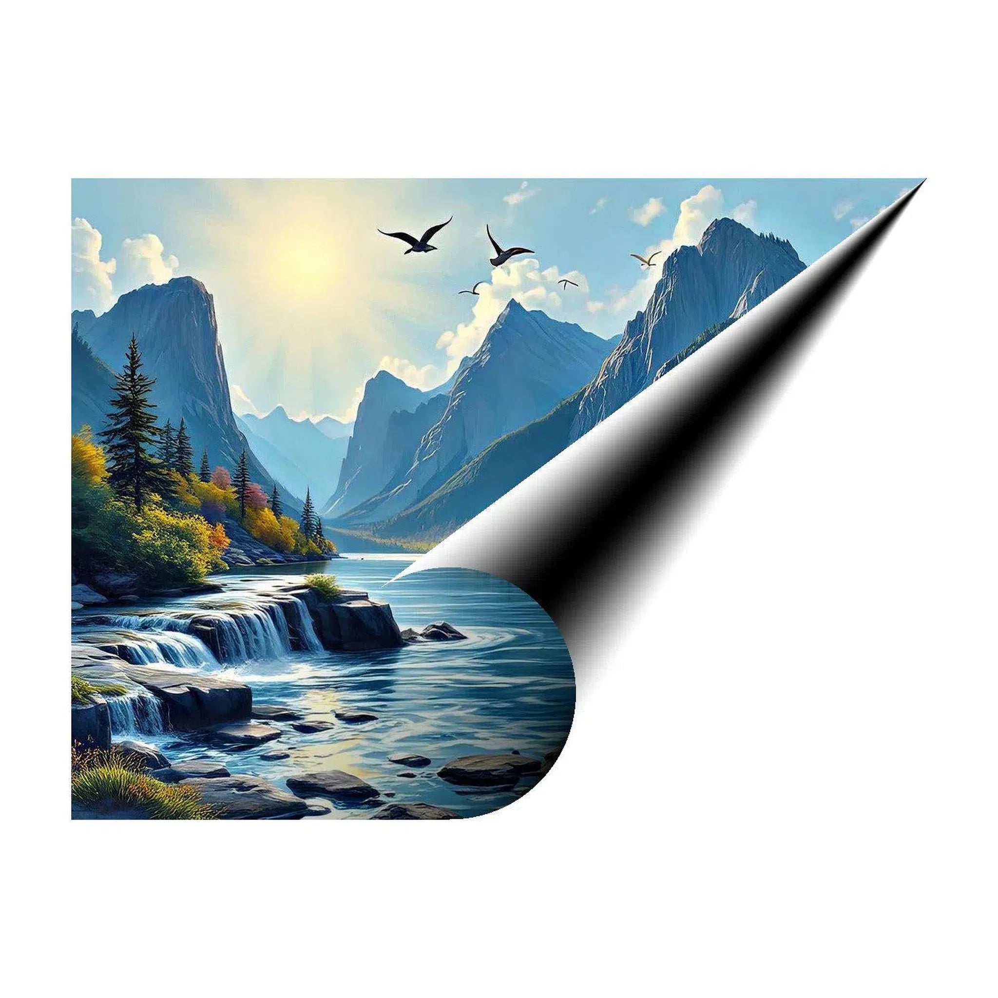 Calm Azure Blue Lake Nature Art Print 43706 Visual Wall Art