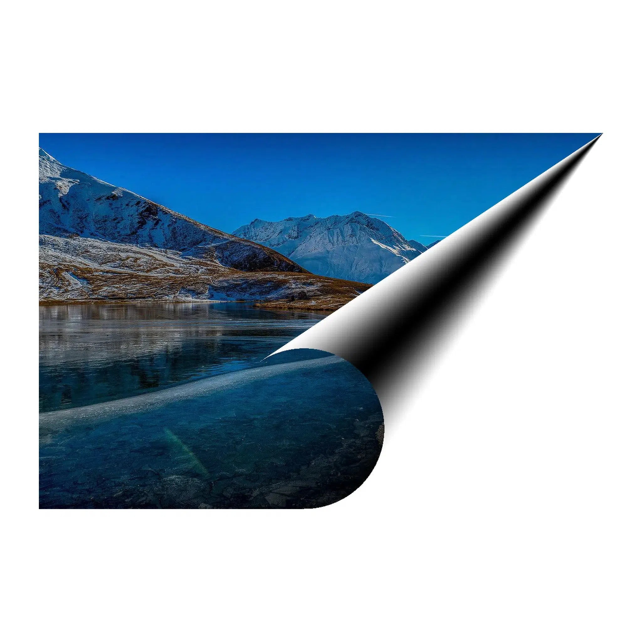 Frozen Mountain Lake Landscape Giclée Print 32651 Visual Wall Art