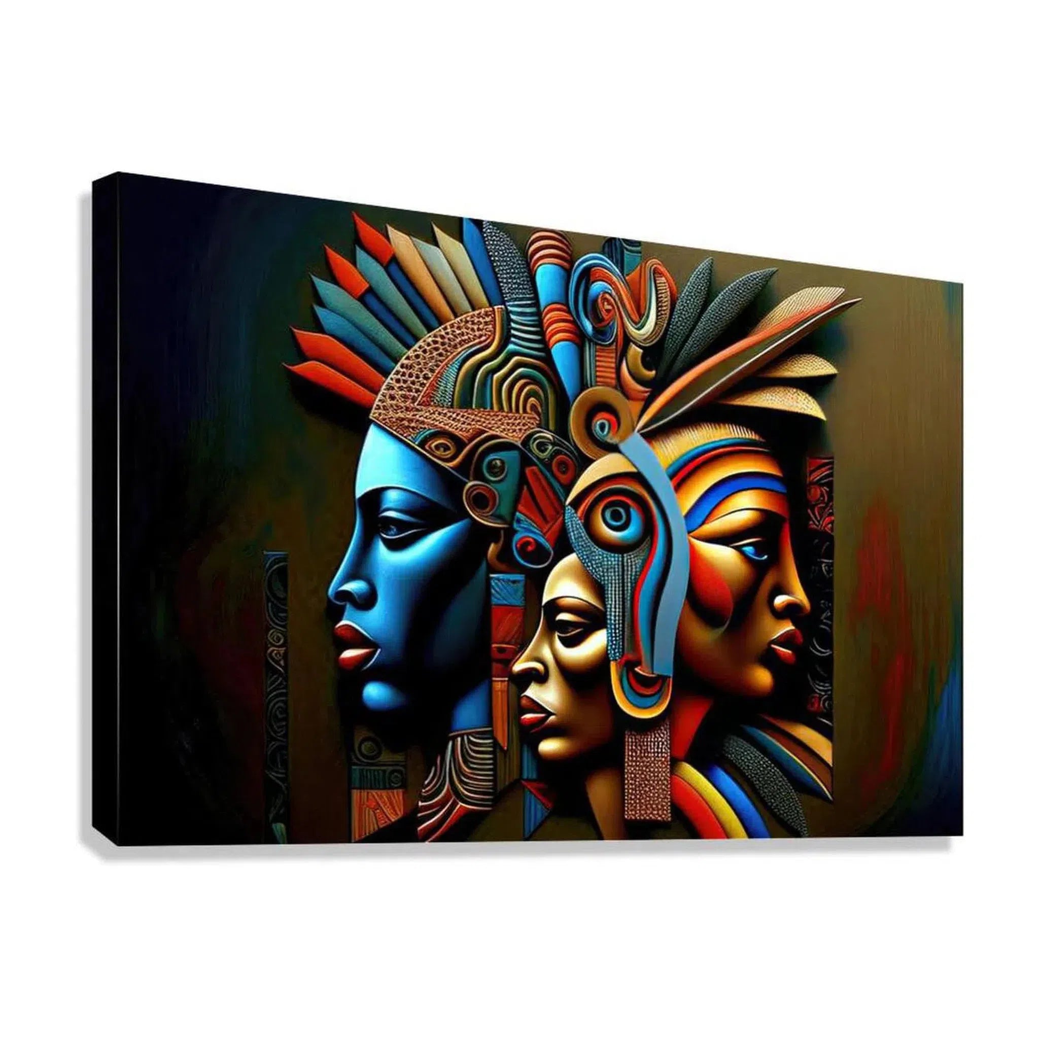 Lovely Queen, Ethnic Abstract Art Print 32100 Visual Wall Art