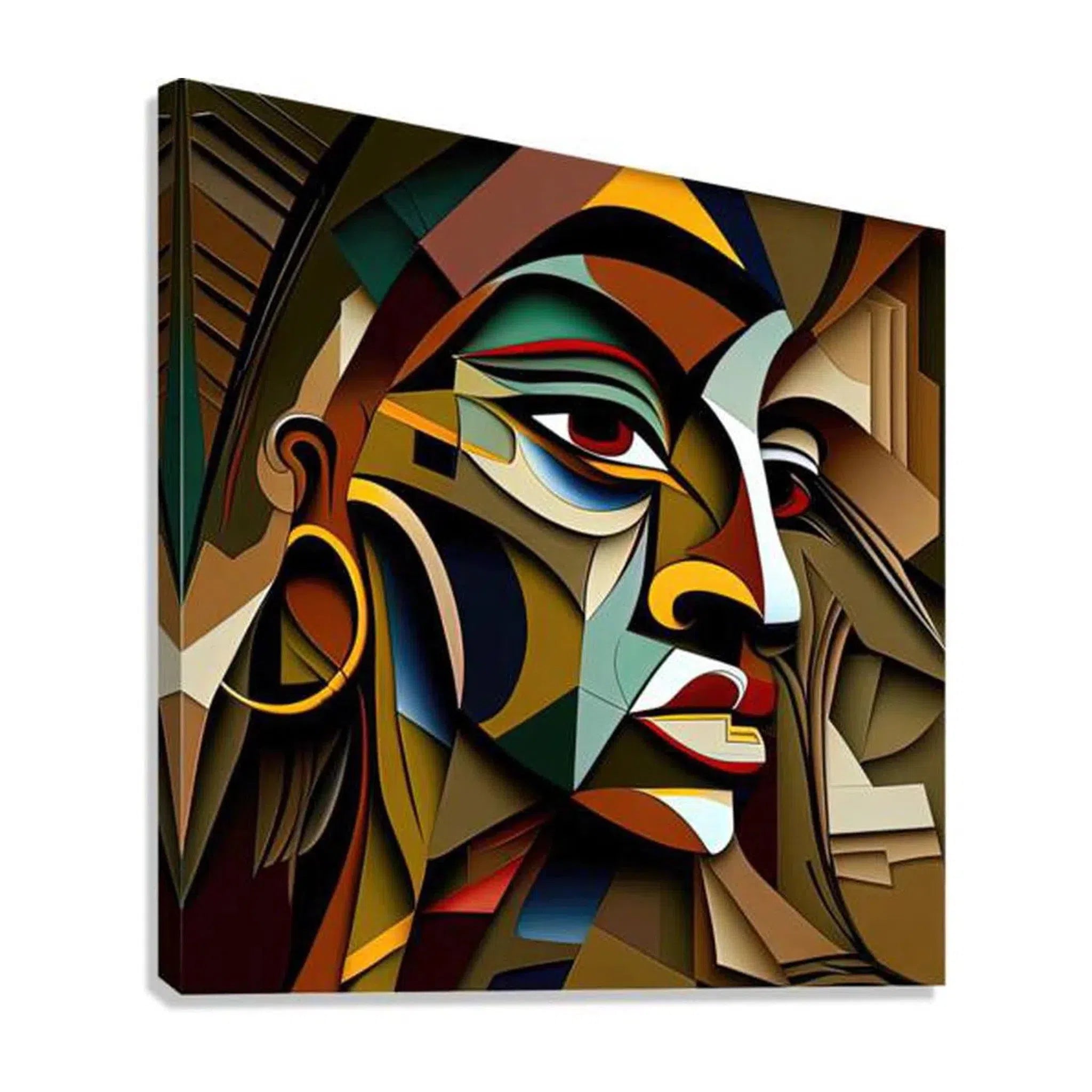 Mountain Girl, Ethnic Abstract Art Print 11113 Giclée Stretched Canvas Print Visual Wall Art