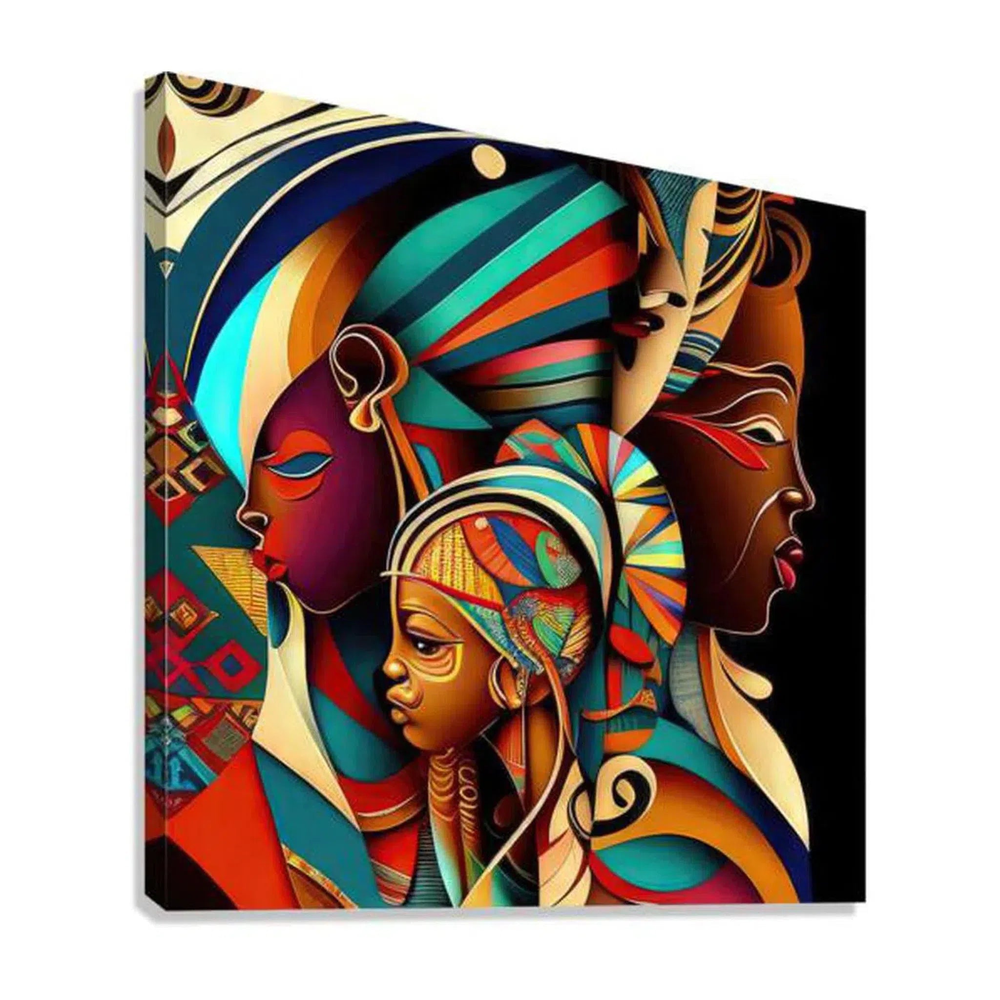 Leaders Of Tomorrow, Ethnic Abstract Art Print 11104 Giclée Stretched Canvas Print Visual Wall Art