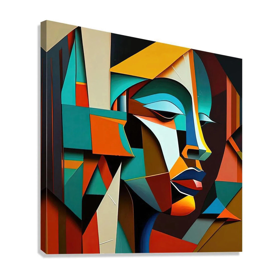 Girl On Edge, Abstract Art Print 11107 Giclée Stretched Canvas Print Visual Wall Art