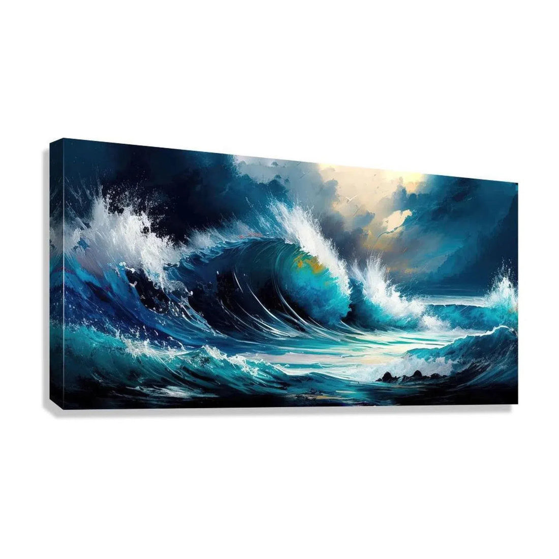 Artistry Tidal Waves Wind, Sea Ocean Art Print 21807 Giclée Stretched Canvas Print Visual Wall Art