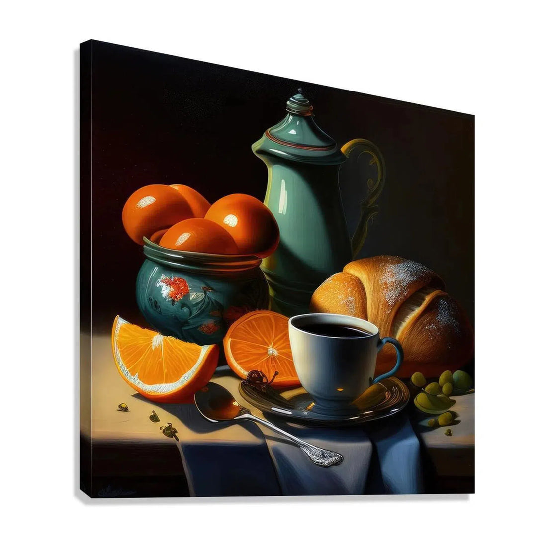 Still Life Breakfast Food Nature Art Print 11701 Giclée Stretched Canvas Print Visual Wall Art