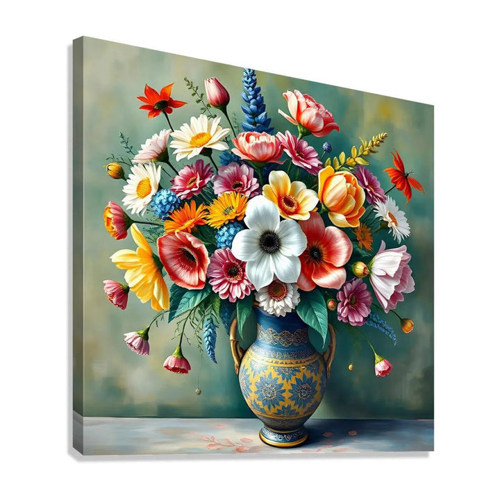 Assorted Blooming Flowers Still Life Print 11900 Giclée Stretched Canvas Print Visual Wall Art