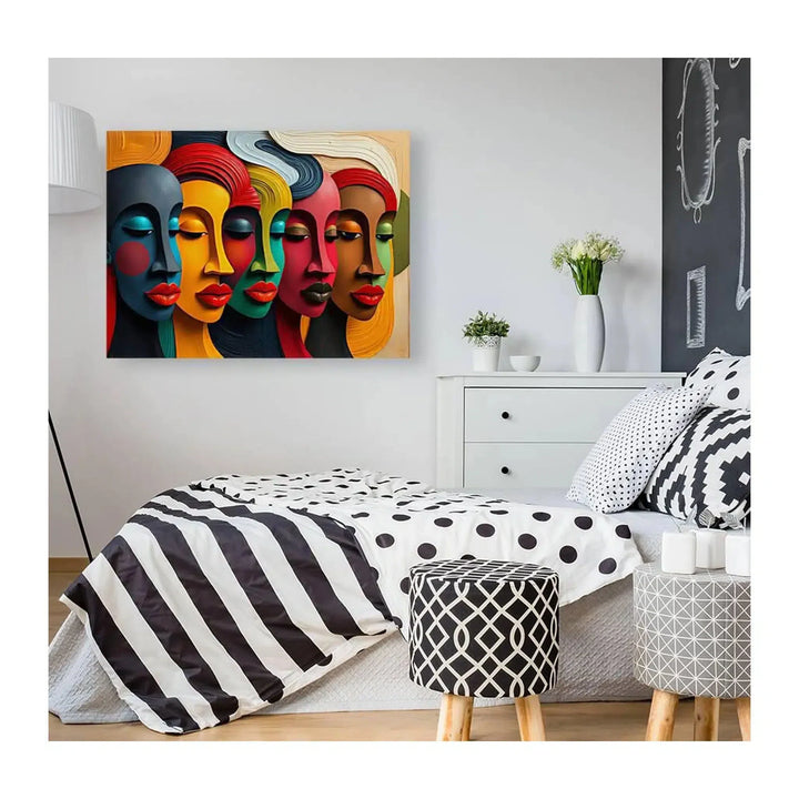 Unique Abstract Faces Giclée Print 43805 Visual Wall Art