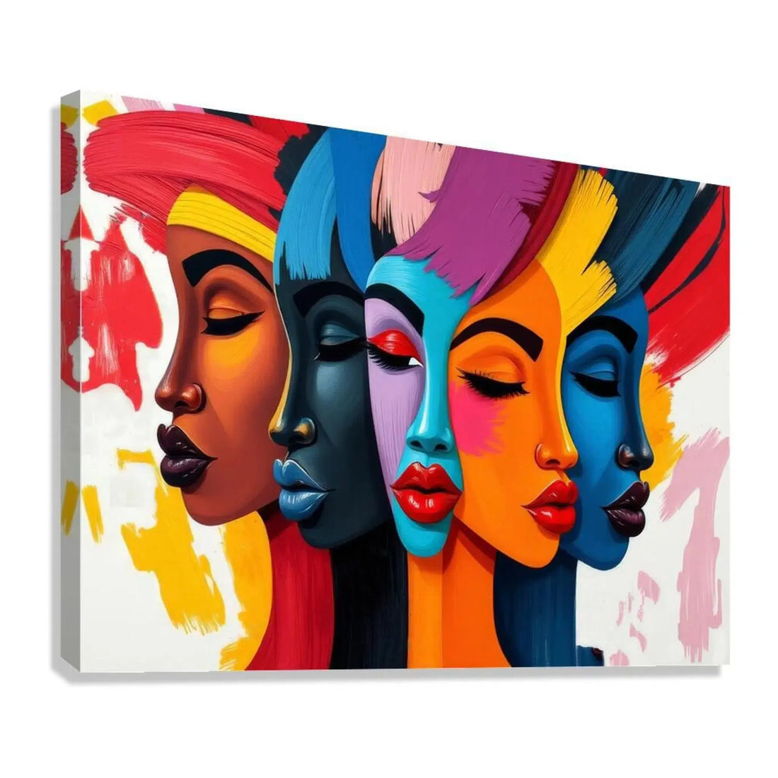 Parted Abstract Faces Giclée Print 43808 Giclée Stretched Canvas Print Visual Wall Art