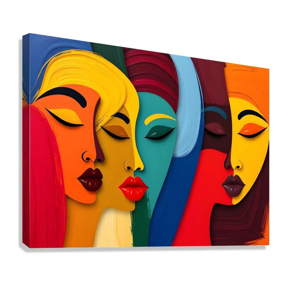 Sleeping Abstract Faces Giclée Print 43803 Giclée Stretched Canvas Print Visual Wall Art