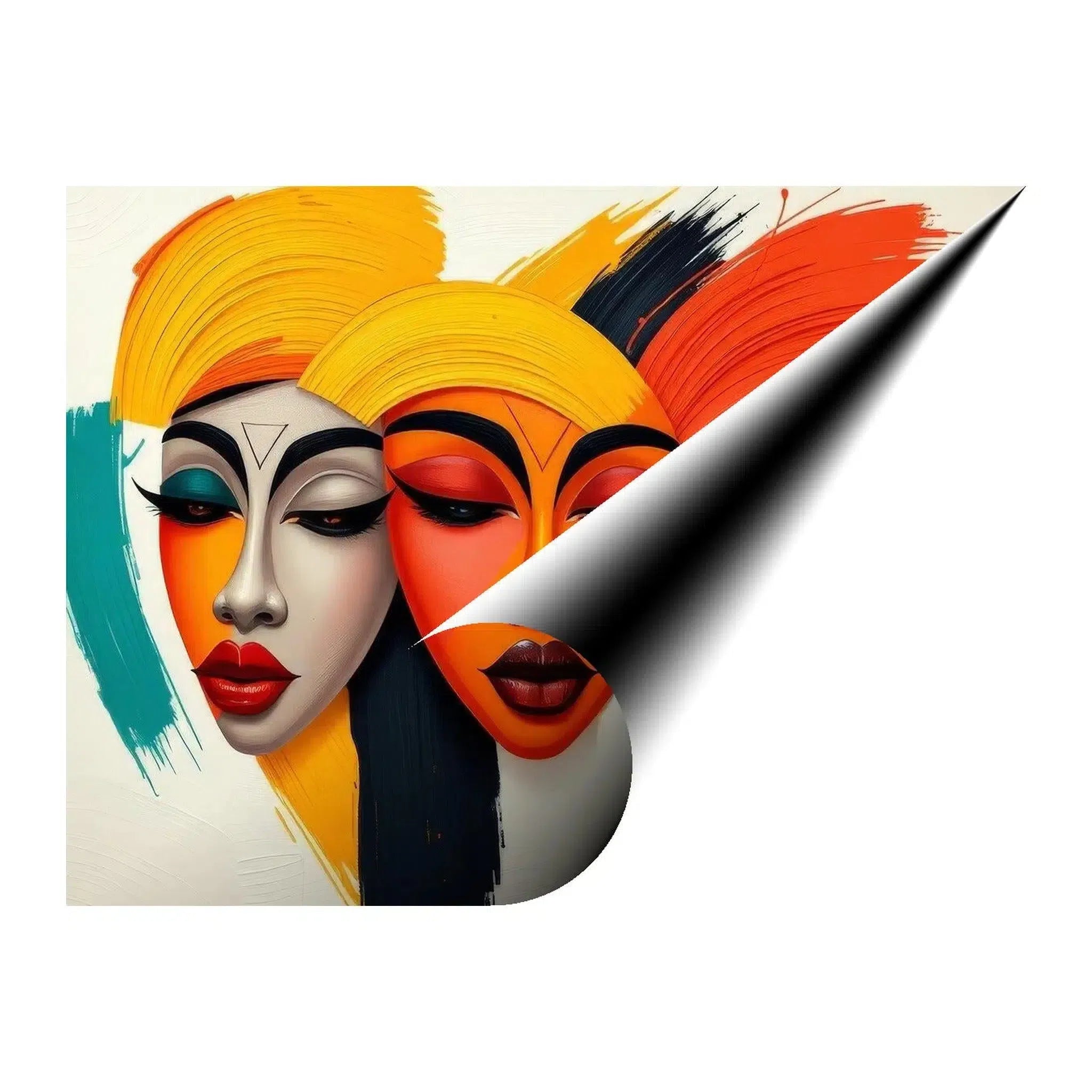 Ethnicities Abstract Faces Giclée Print 43806 Giclée Fine Art Matte Paper Print Visual Wall Art