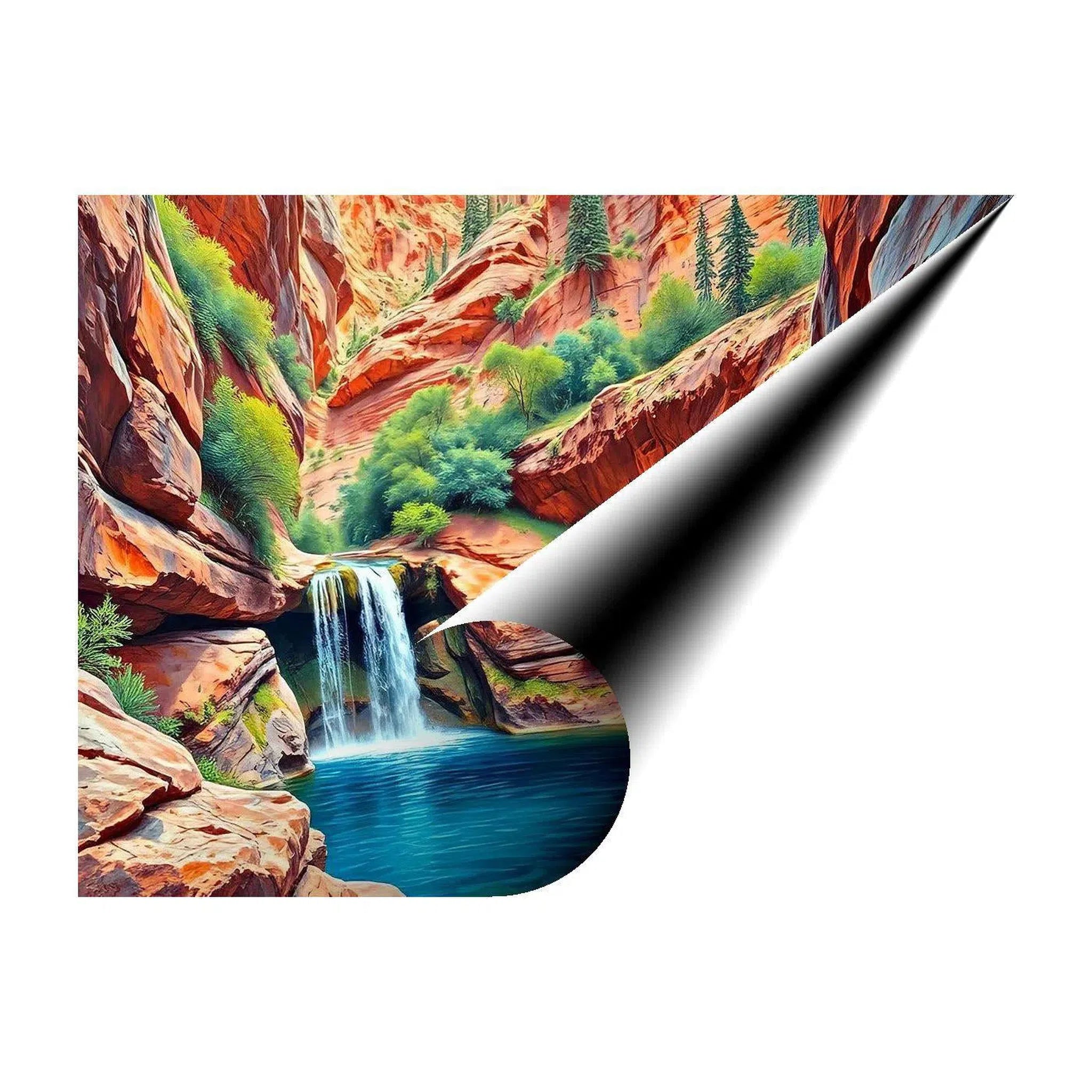 Deep Red Rock Canyon Nature Art Print 43709 Visual Wall Art