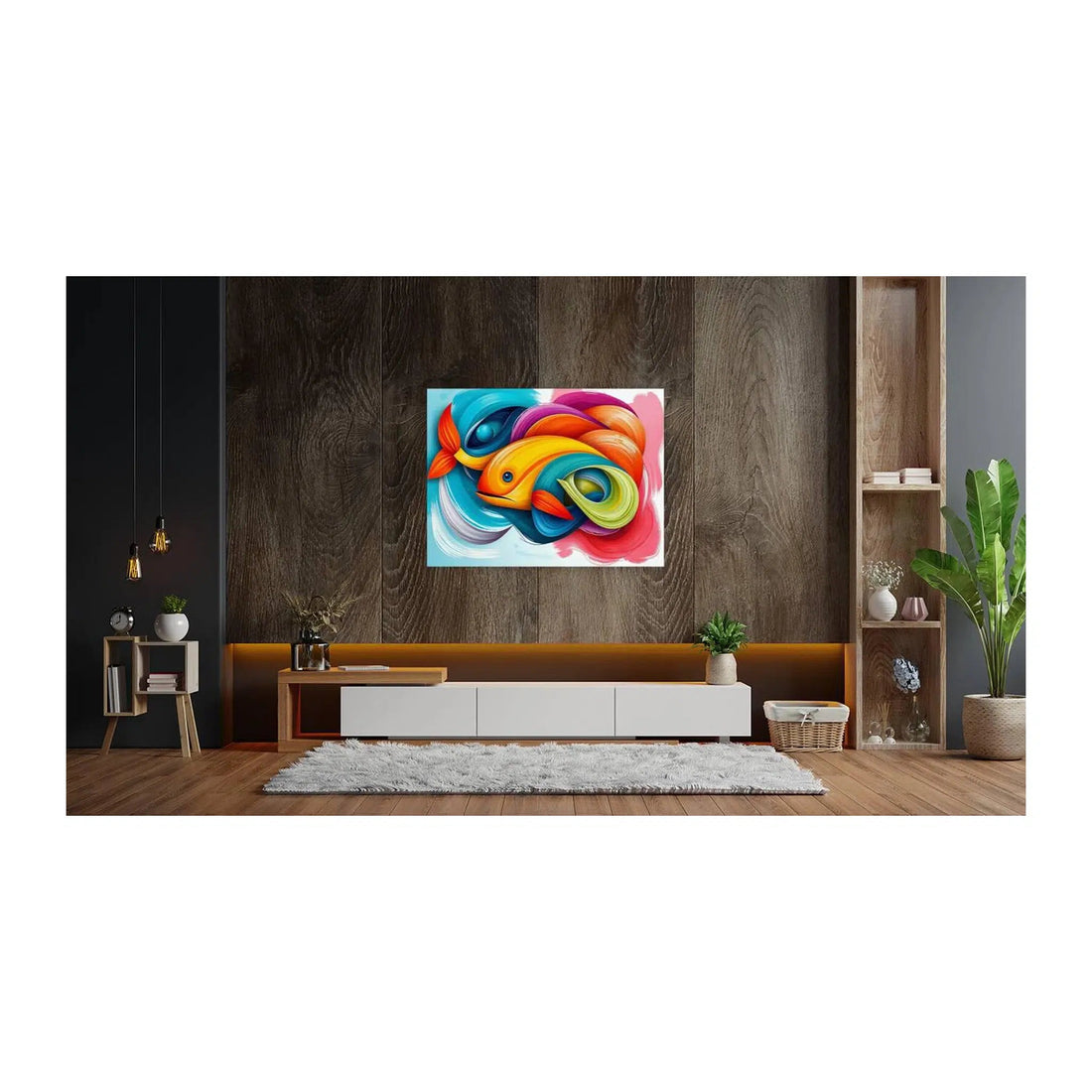 Abstract Waves Fish Giclee Print 43404 Pictorem.com