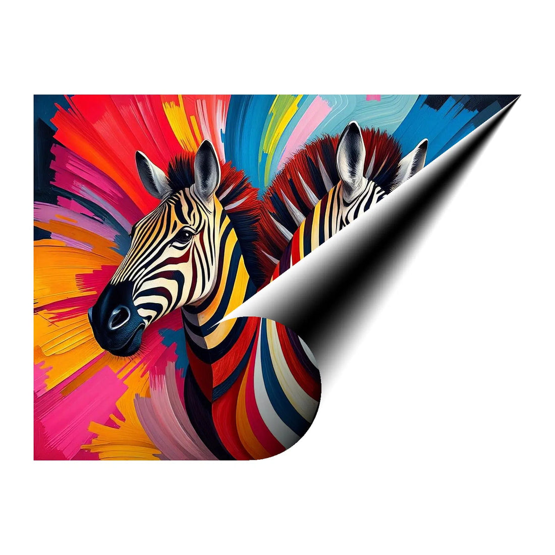 Abstract Zebras Giclée Print 43144 Giclée Rolled Canvas Print Visual Wall Art