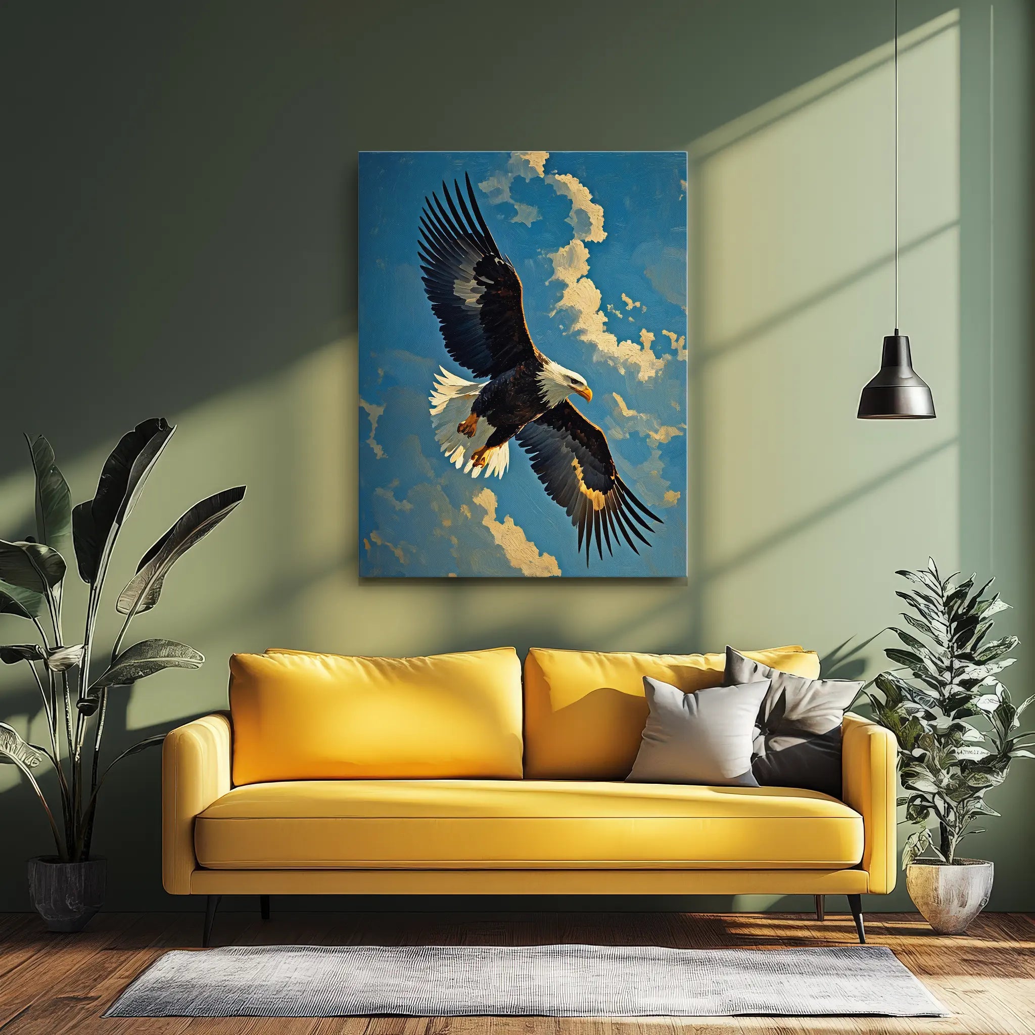 Aerial Guardian Bald Eagle Soaring Sky Giclée Print 454001 Visual Wall Art AR3:4V-AR4:5V Giclée Print