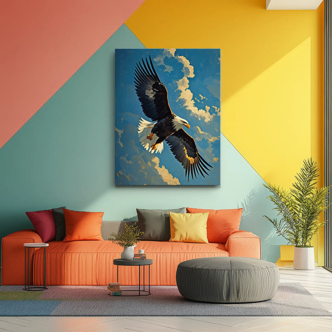 Aerial Guardian Bald Eagle Soaring Sky Giclée Print 454001 Visual Wall Art AR3:4V-AR4:5V Giclée Print