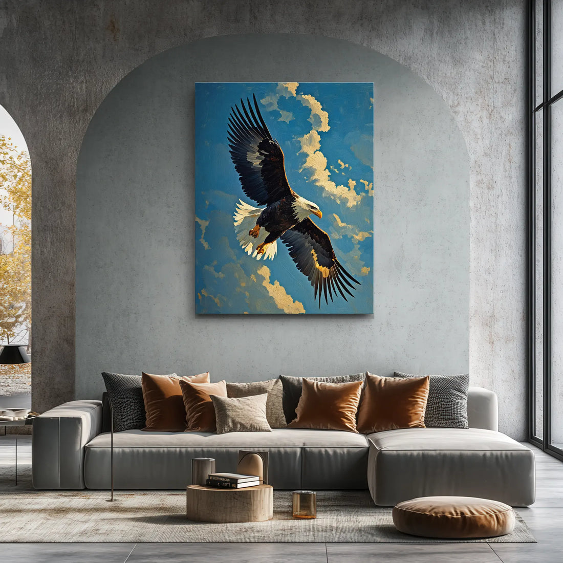 Aerial Guardian Bald Eagle Soaring Sky Giclée Print 454001 Visual Wall Art AR3:4V-AR4:5V Giclée Print