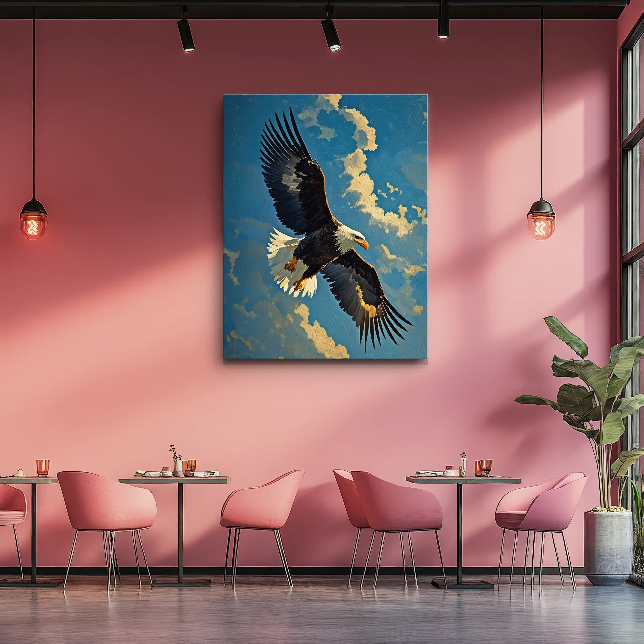 Aerial Guardian Bald Eagle Soaring Sky Giclée Print 454001 Visual Wall Art AR3:4V-AR4:5V Giclée Print