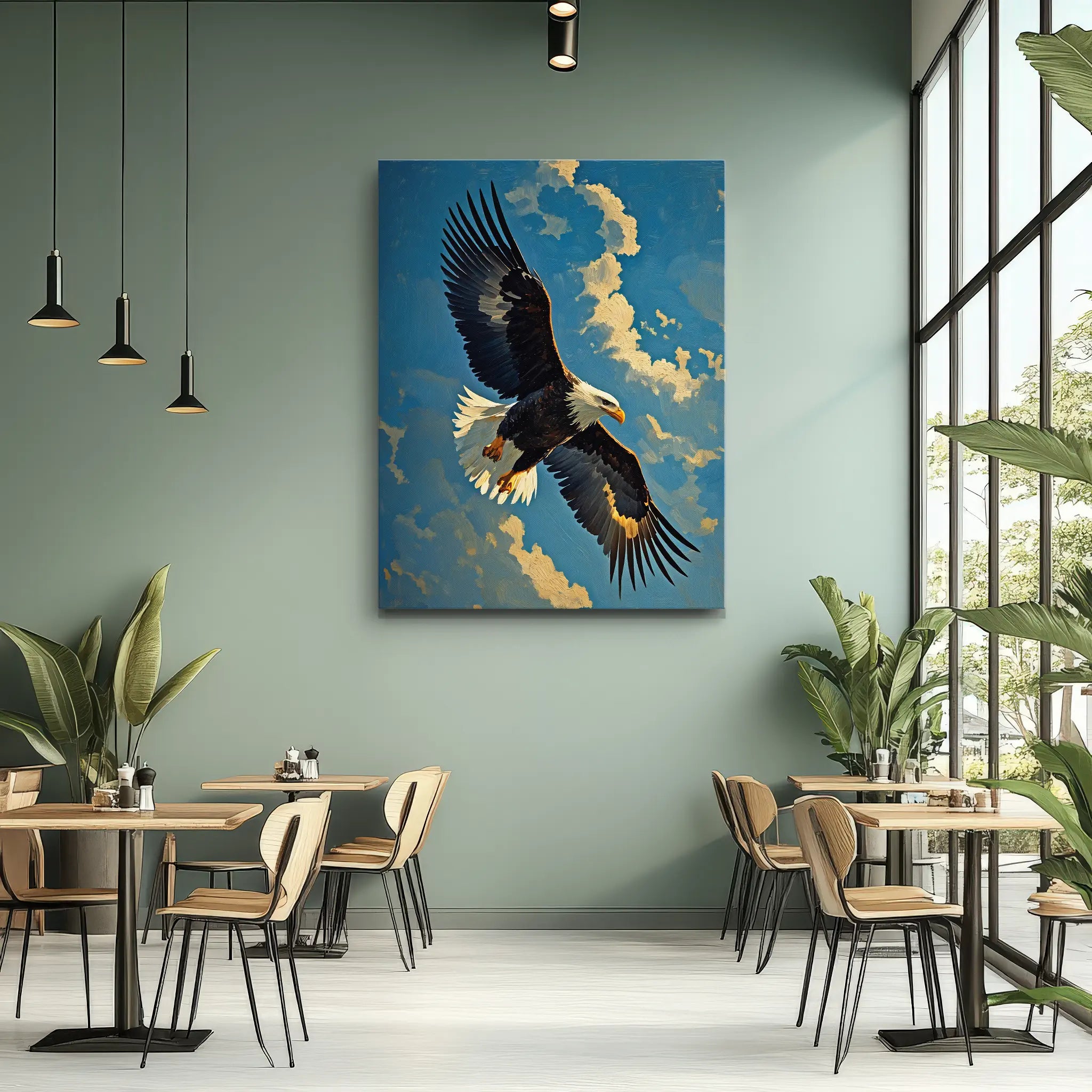 Aerial Guardian Bald Eagle Soaring Sky Giclée Print 454001 Visual Wall Art AR3:4V-AR4:5V Giclée Print