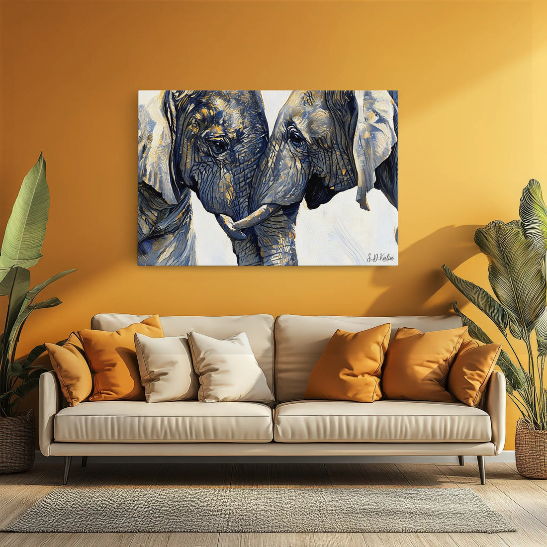 African Elephant Pair Portrait Giclée Print 321002 Visual Wall Art AR3:2H Giclée Print