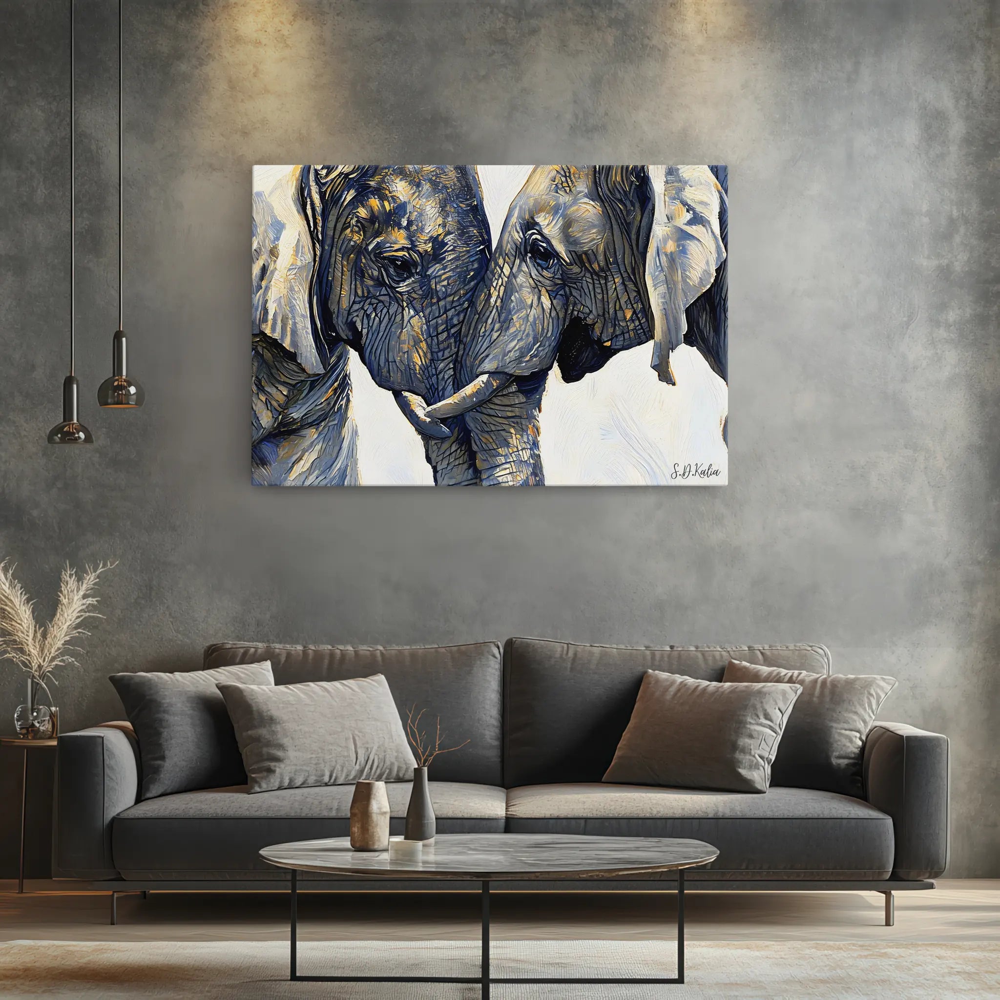 African Elephant Pair Portrait Giclée Print 321002 Visual Wall Art AR3:2H Giclée Print