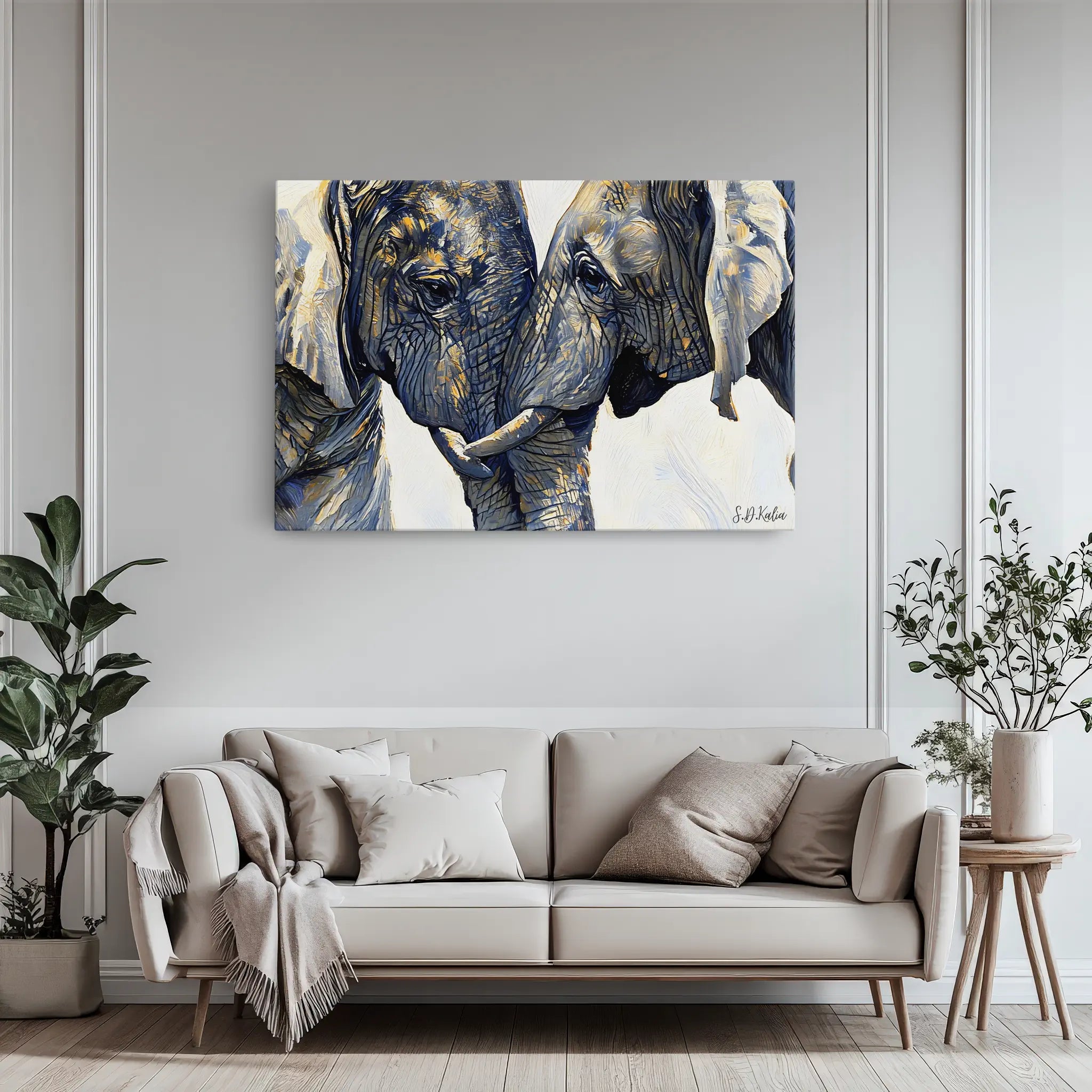 African Elephant Pair Portrait Giclée Print 321002 Visual Wall Art AR3:2H Giclée Print