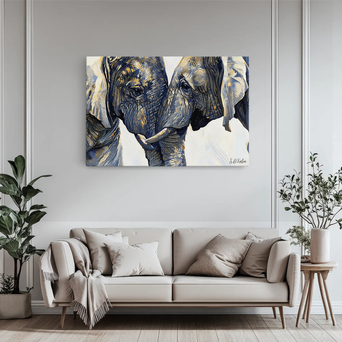 African Elephant Pair Portrait Giclée Print 321002 Visual Wall Art AR3:2H Giclée Print
