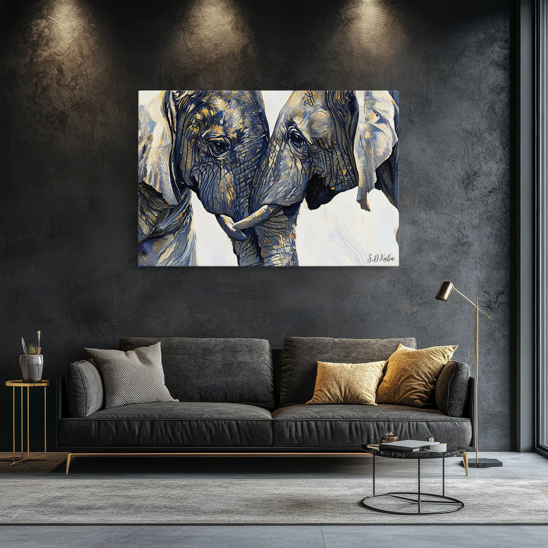 African Elephant Pair Portrait Giclée Print 321002 Visual Wall Art AR3:2H Giclée Print