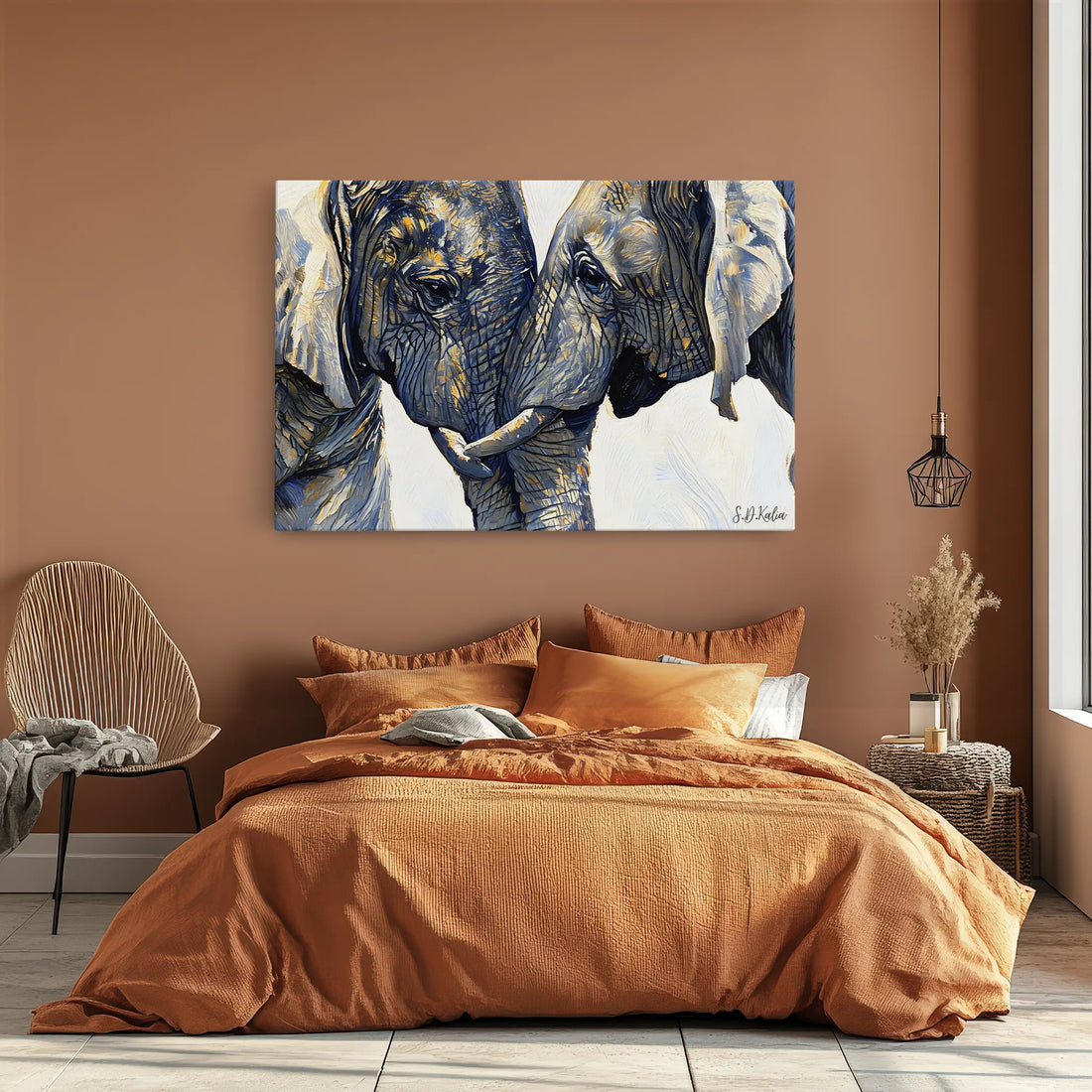 African Elephant Pair Portrait Giclée Print 321002 Visual Wall Art AR3:2H Giclée Print