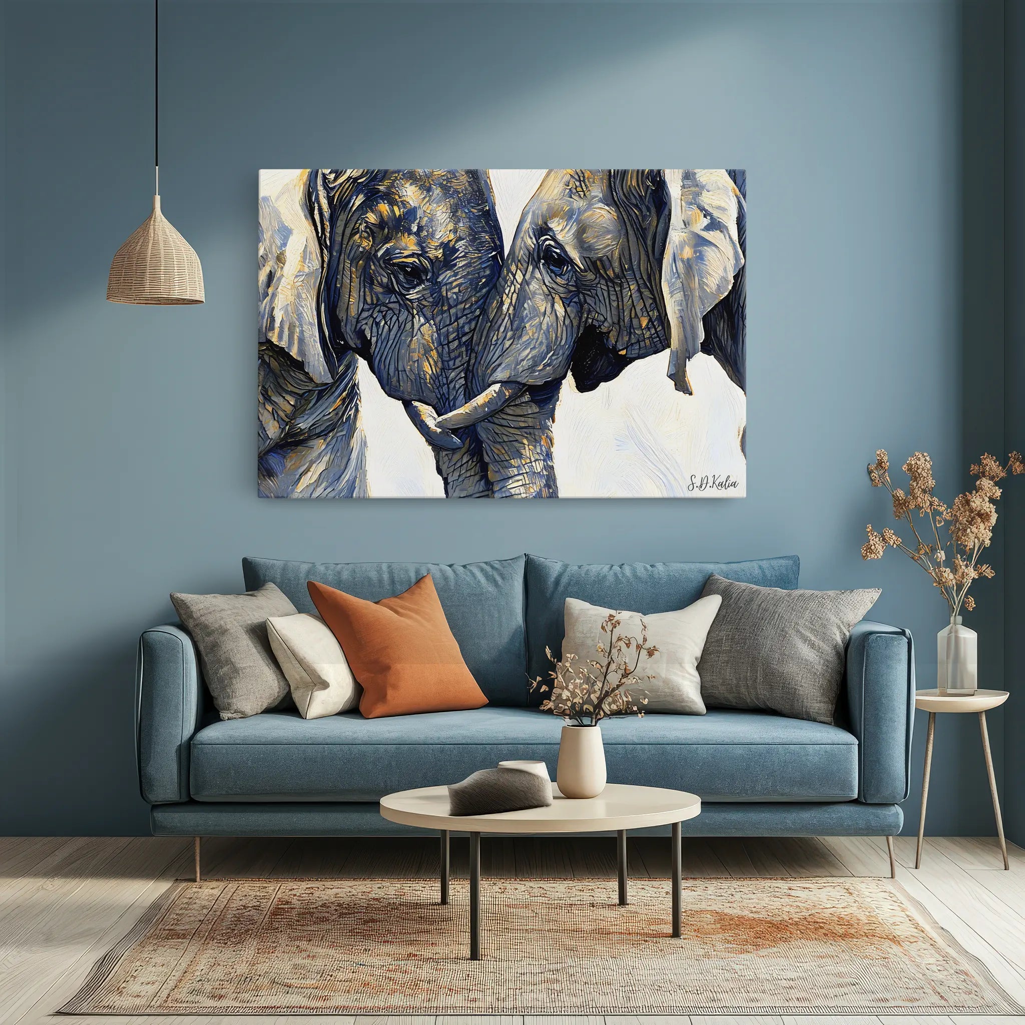 African Elephant Pair Portrait Giclée Print 321002 Visual Wall Art AR3:2H Giclée Print