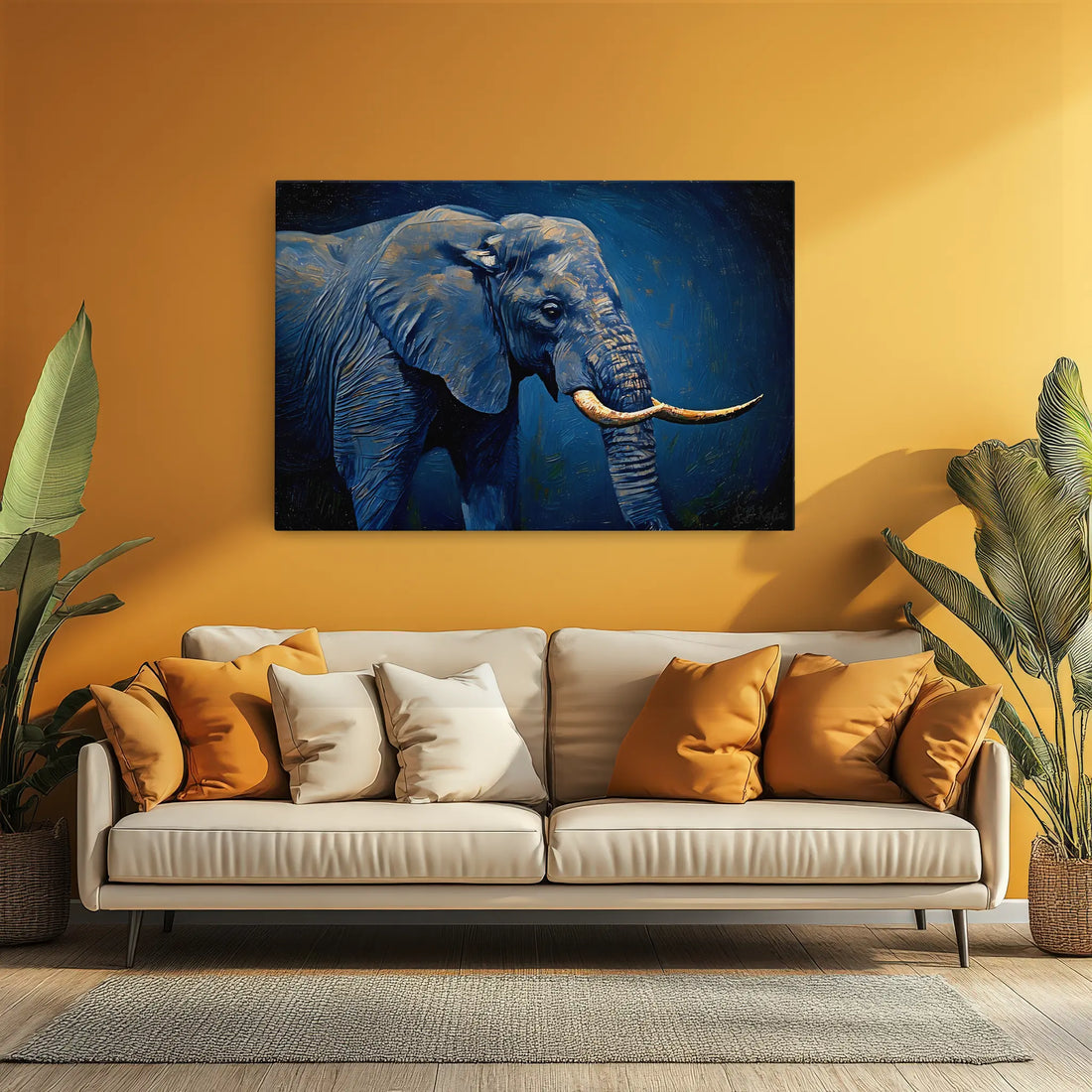 African Elephant in Blue Tones Giclée Print 321001 Visual Wall Art AR3:2H Giclée Print
