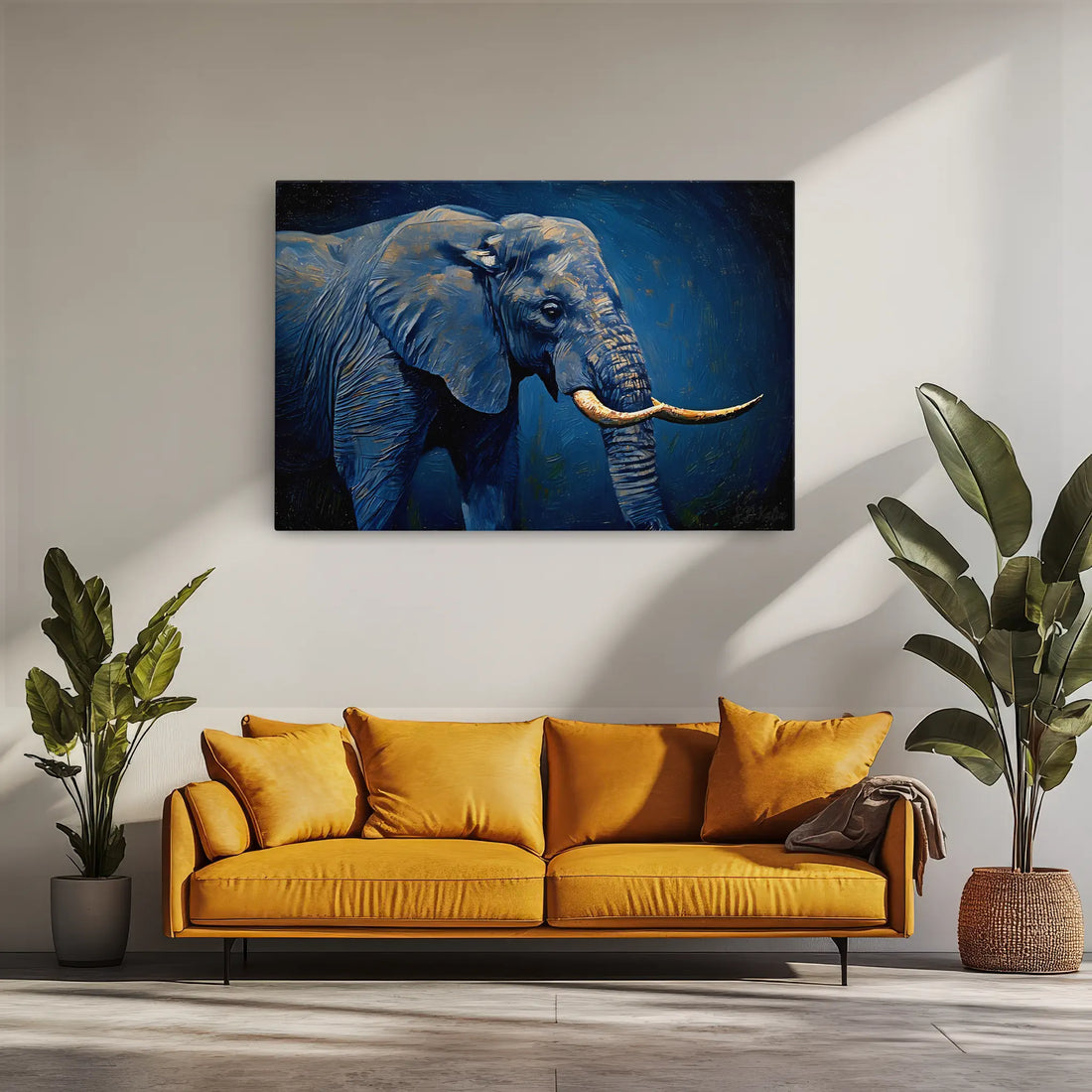 African Elephant in Blue Tones Giclée Print 321001 Visual Wall Art AR3:2H Giclée Print