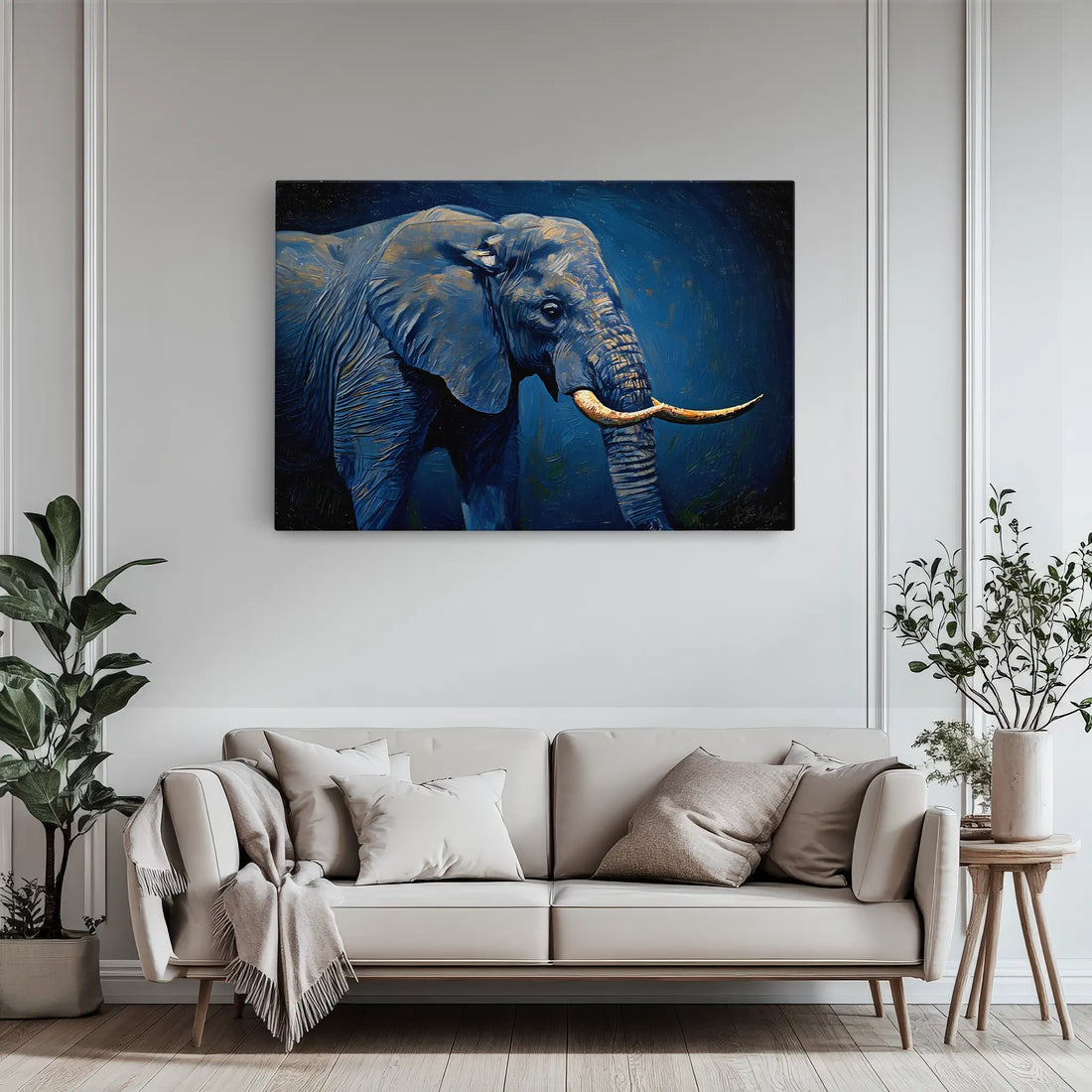 African Elephant in Blue Tones Giclée Print 321001 Visual Wall Art AR3:2H Giclée Print