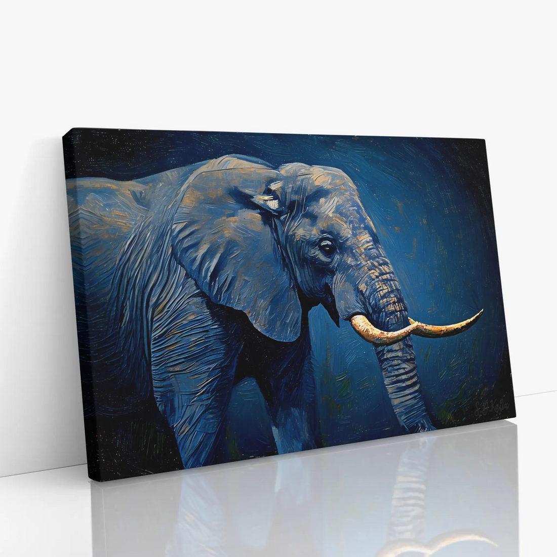 African Elephant in Blue Tones Giclée Print 321001 Visual Wall Art AR3:2H Giclée Print