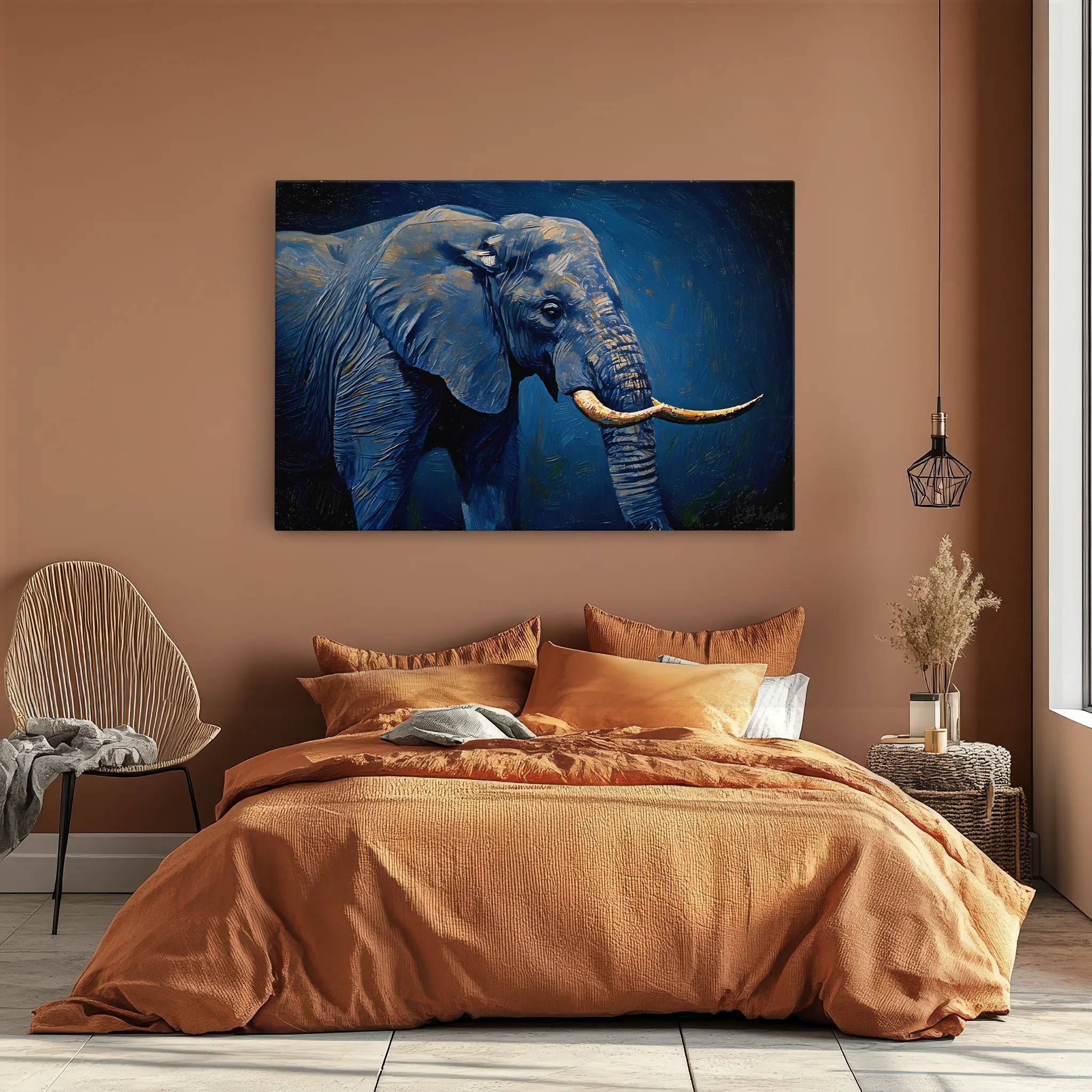 African Elephant in Blue Tones Giclée Print 321001 Visual Wall Art AR3:2H Giclée Print