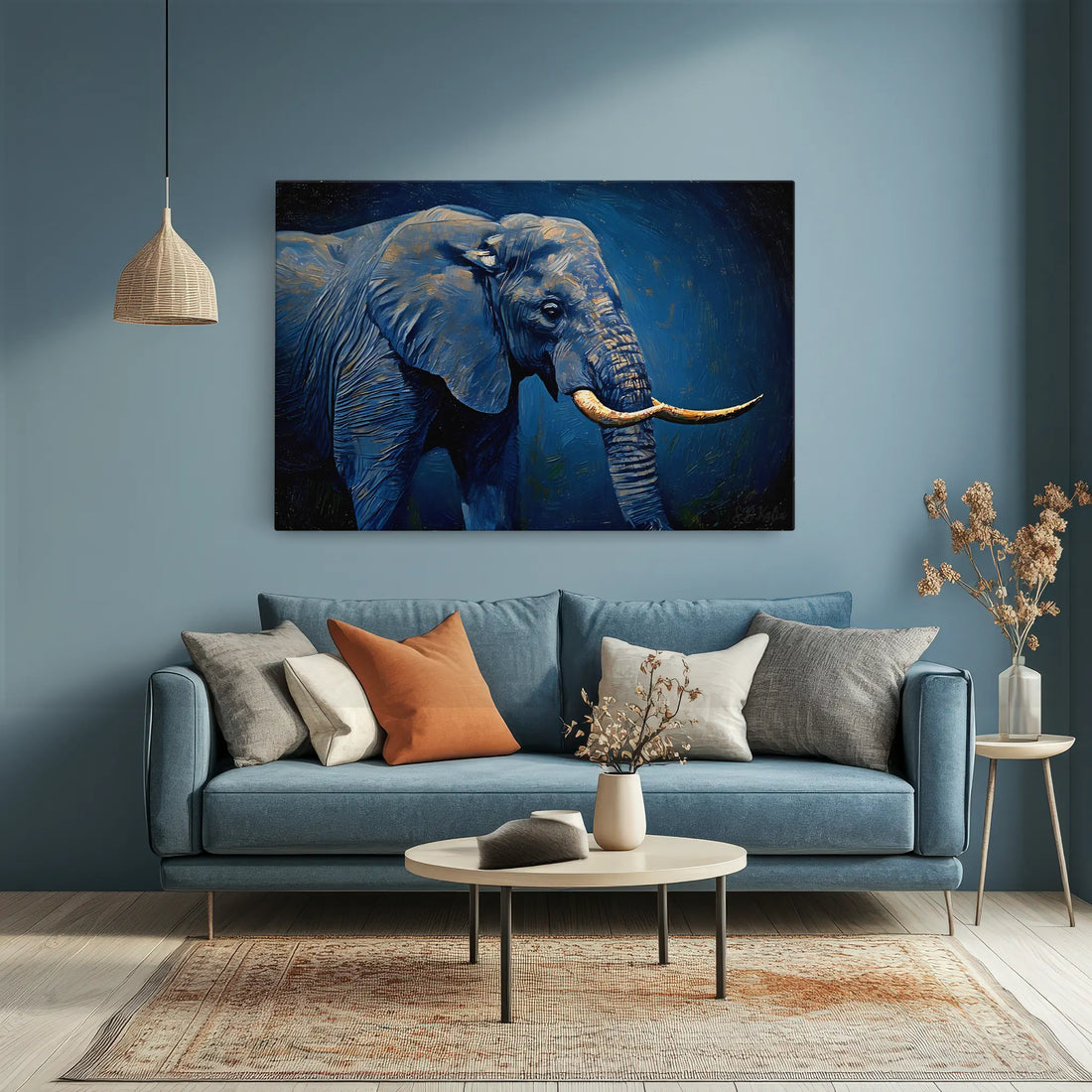 African Elephant in Blue Tones Giclée Print 321001 Visual Wall Art AR3:2H Giclée Print