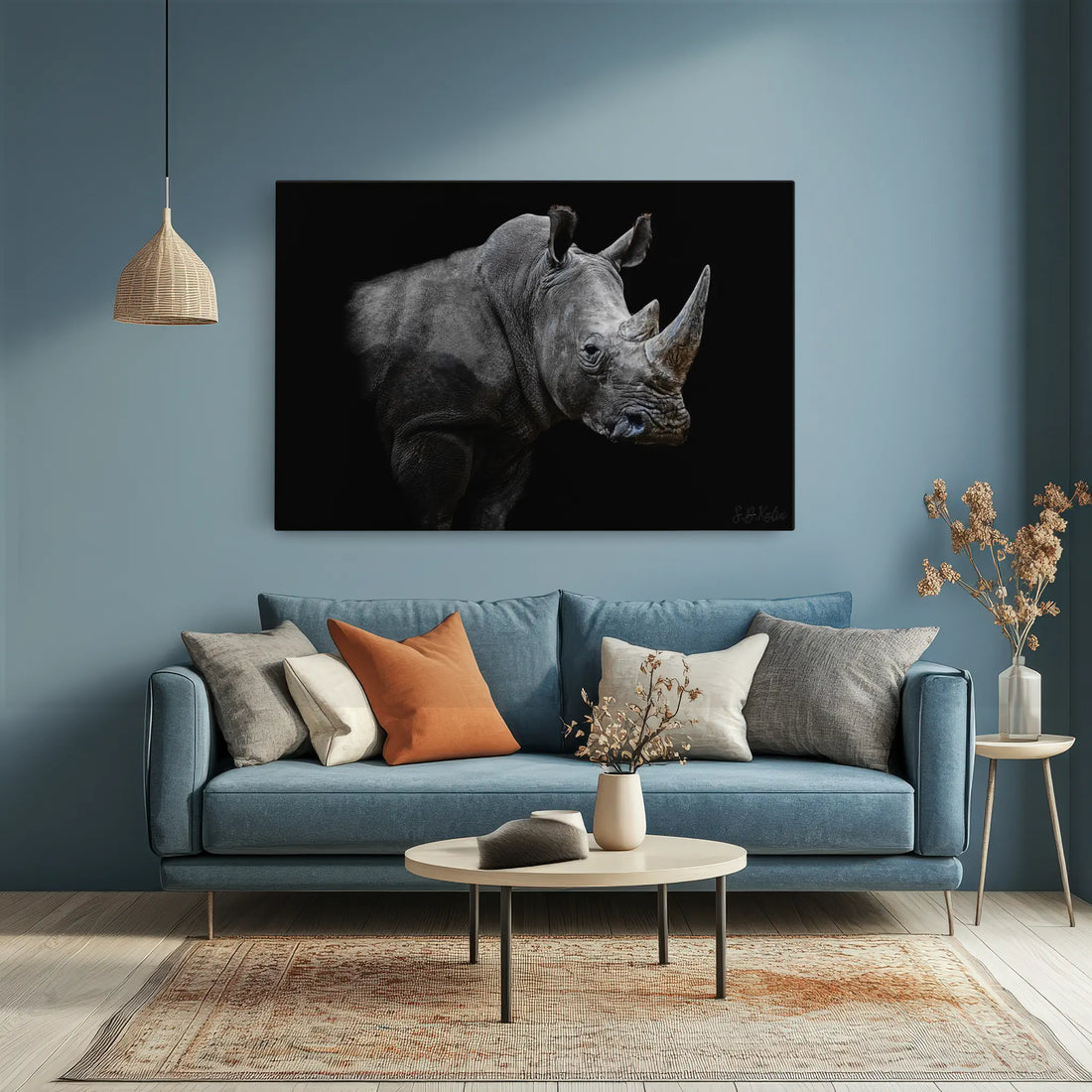 African Rhinoceros Close-Up Dramatic Animal Giclée Print 321003 Visual Wall Art AR3:2H Giclée Print