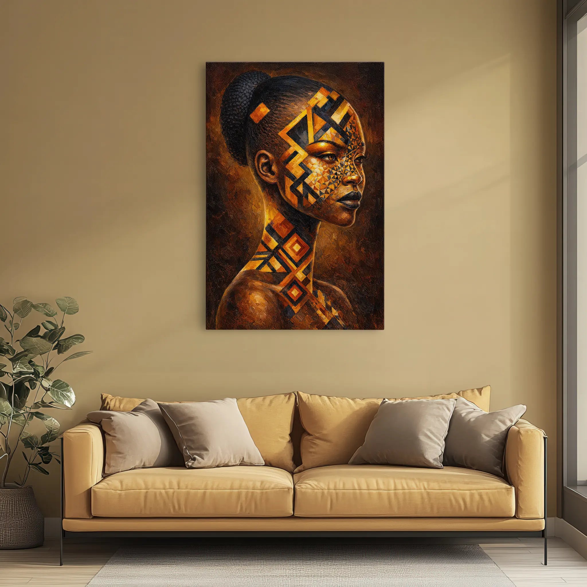 Afrocentric Geometric Face Paint Giclée Print 235001 Visual Wall Art AR2:3V Giclée Print