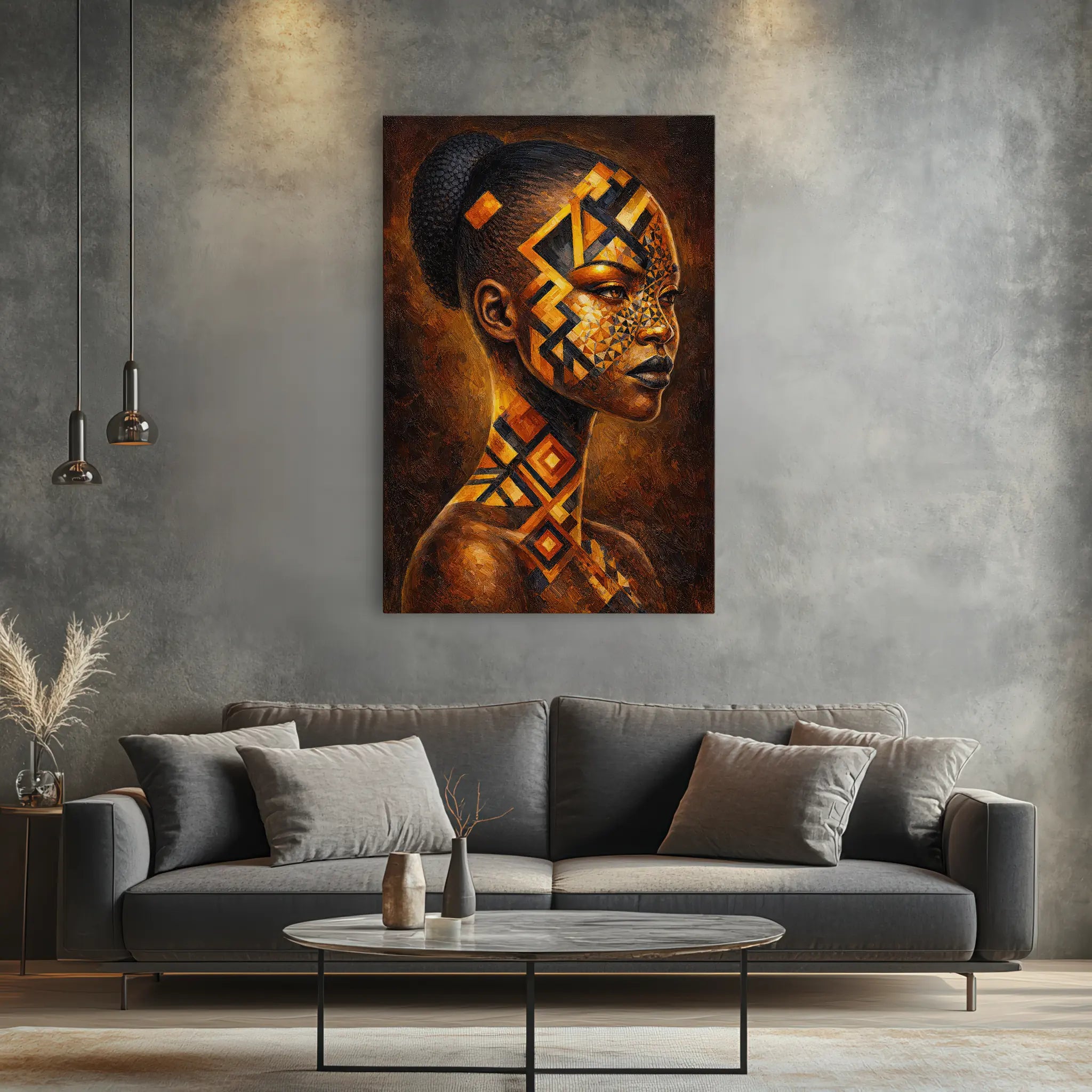 Afrocentric Geometric Face Paint Giclée Print 235001 Visual Wall Art AR2:3V Giclée Print