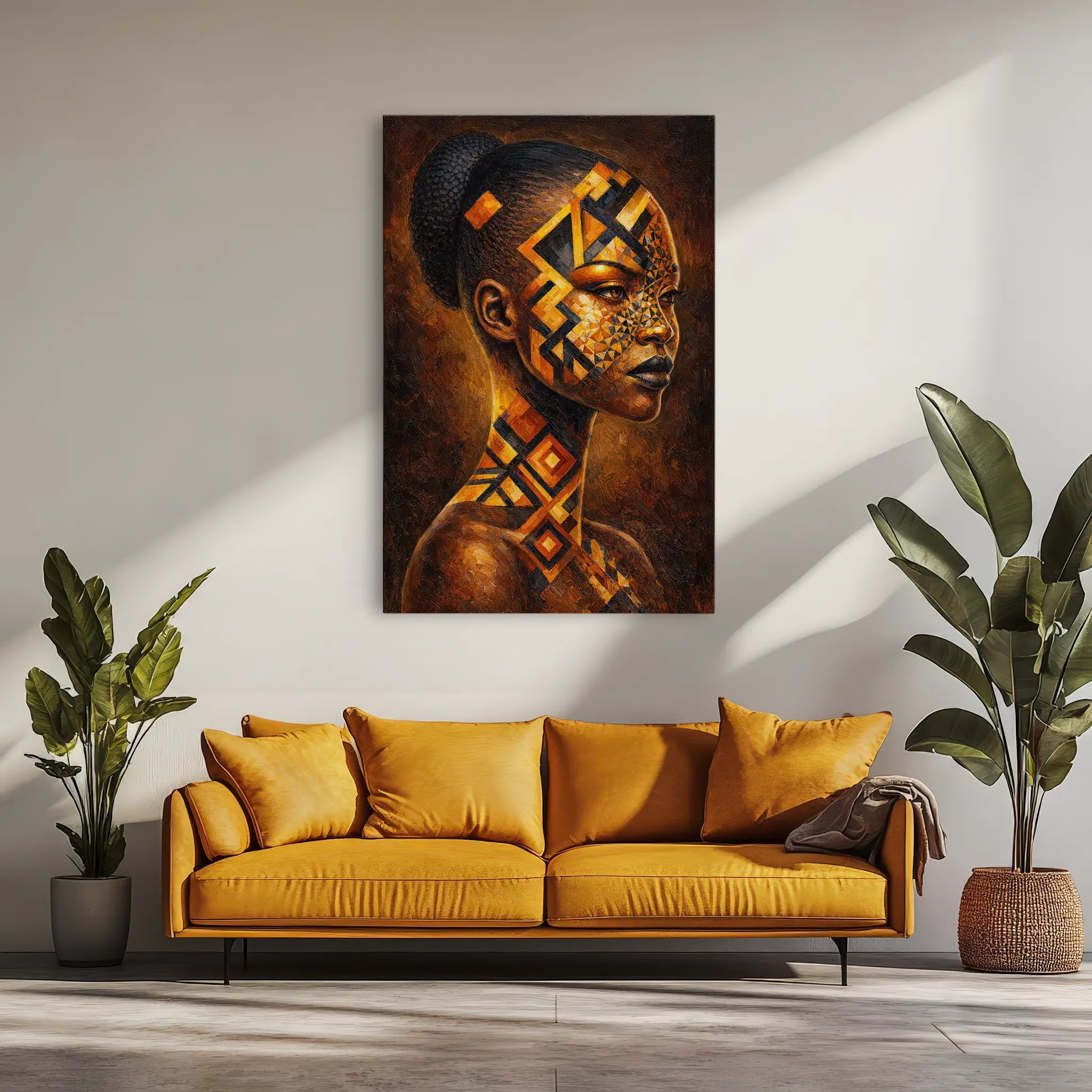 Afrocentric Geometric Face Paint Giclée Print 235001 Visual Wall Art AR2:3V Giclée Print