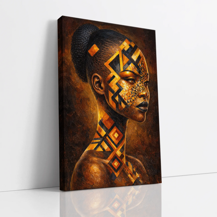 Afrocentric Geometric Face Paint Giclée Print 232001 Visual Wall Art AR2:3V Giclée Print