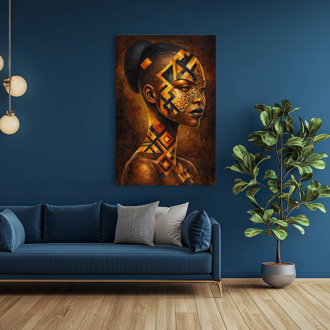Afrocentric Geometric Face Paint Giclée Print 235001 Visual Wall Art AR2:3V Giclée Print