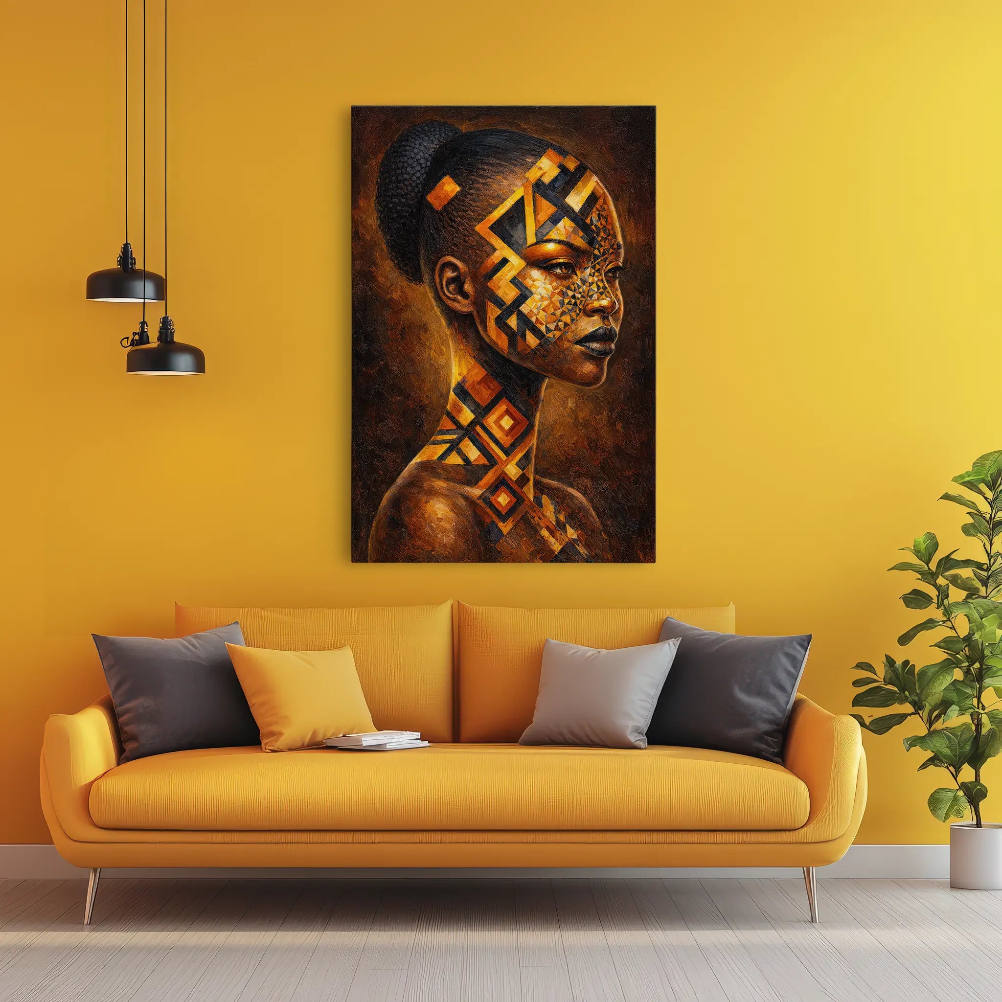 Afrocentric Geometric Face Paint Giclée Print 235001 Visual Wall Art AR2:3V Giclée Print