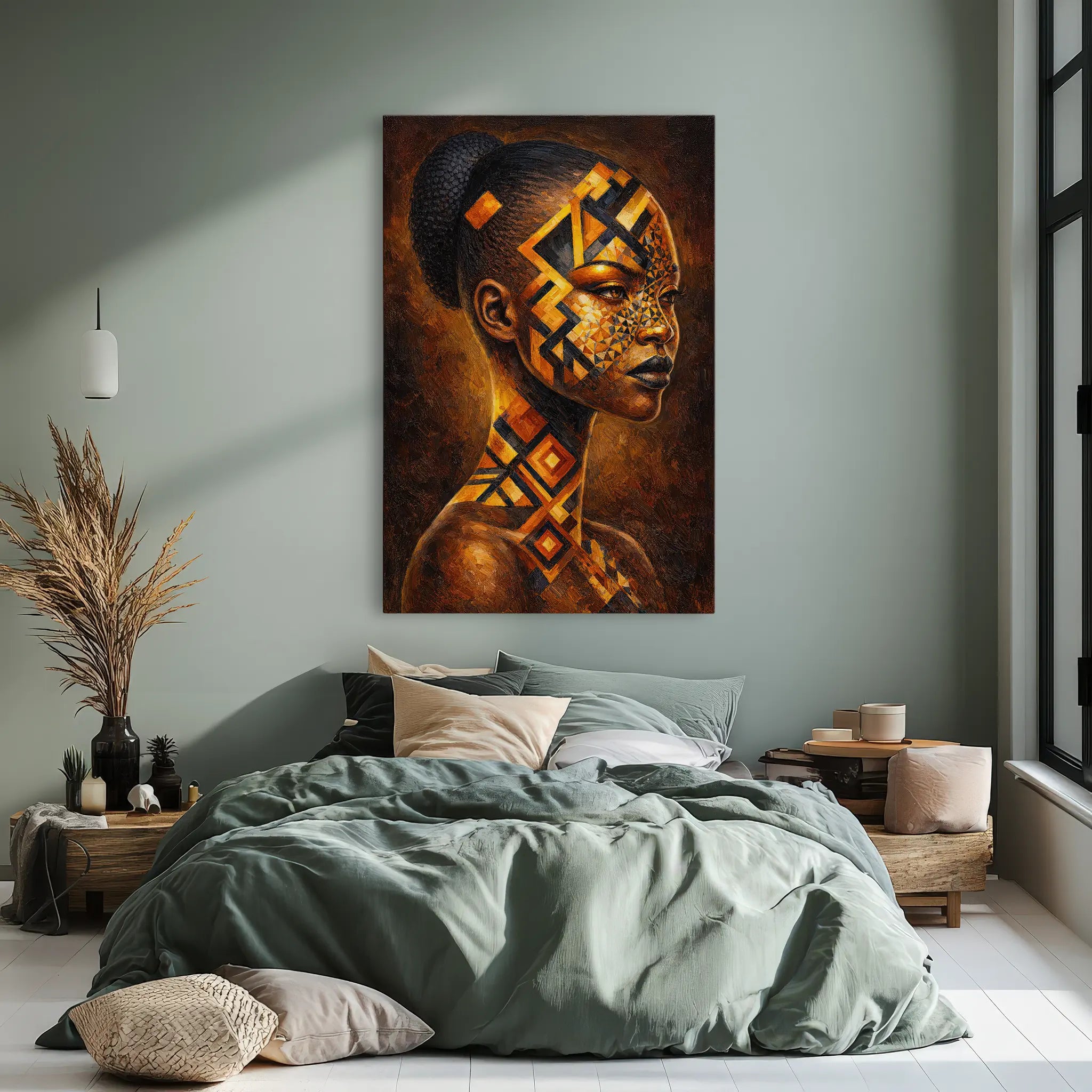 Afrocentric Geometric Face Paint Giclée Print 235001 Visual Wall Art AR2:3V Giclée Print