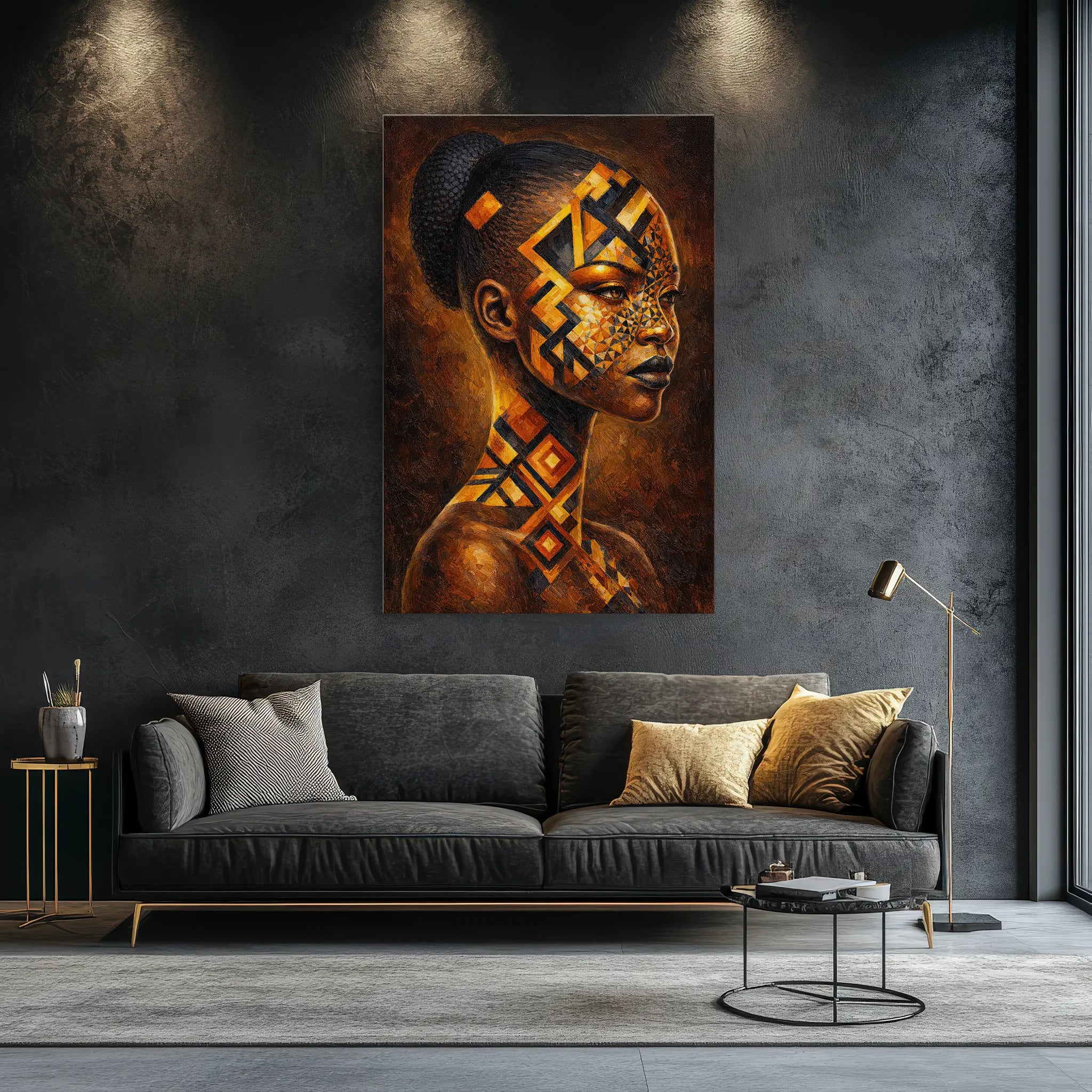 Afrocentric Geometric Face Paint Giclée Print 235001 Visual Wall Art AR2:3V Giclée Print