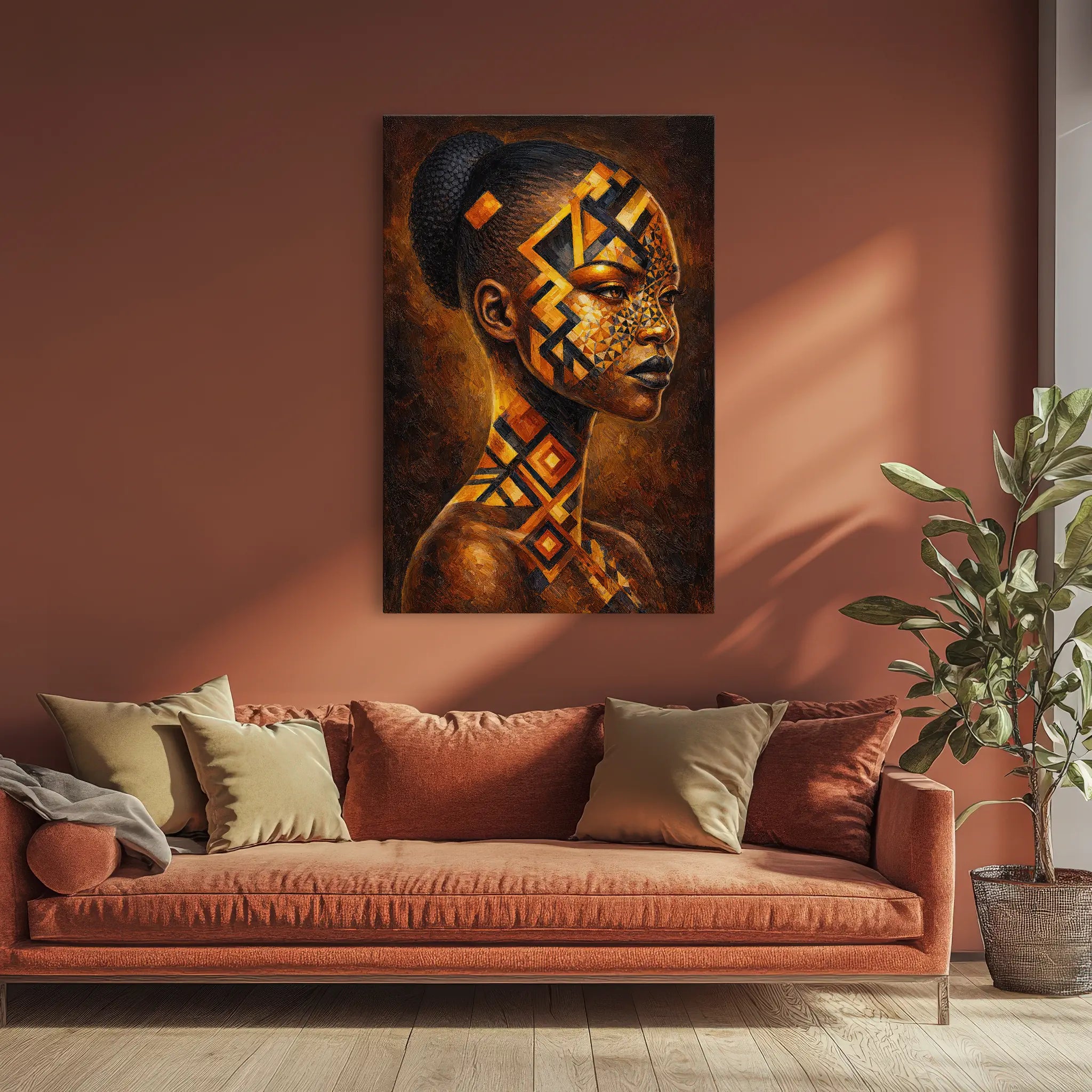 Afrocentric Geometric Face Paint Giclée Print 235001 Visual Wall Art AR2:3V Giclée Print