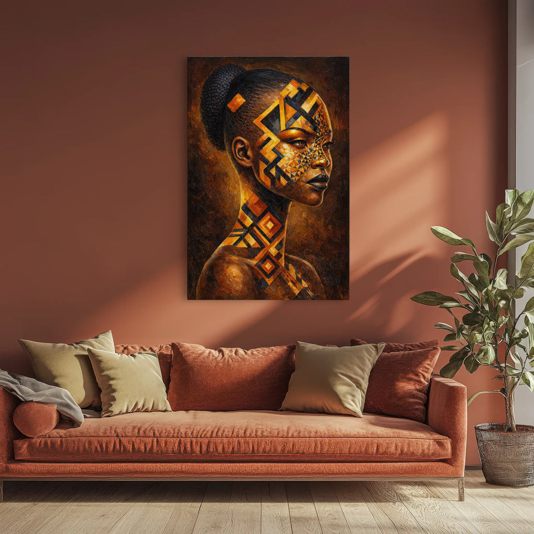 Afrocentric Geometric Face Paint Giclée Print 235001 Visual Wall Art AR2:3V Giclée Print