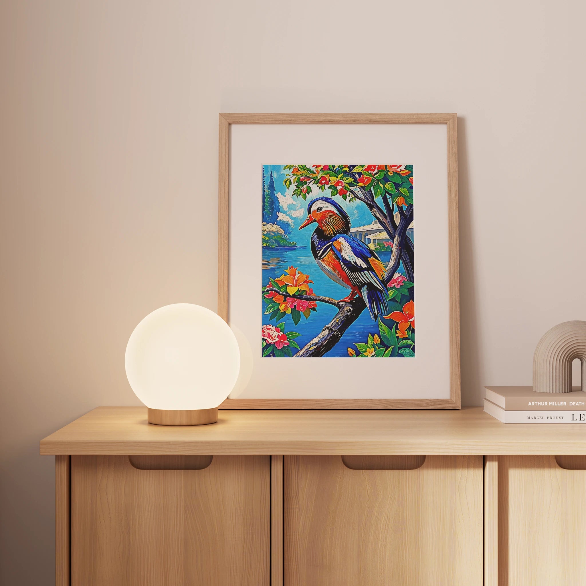 Aix galericulata Mandarin Duck-Framed Paper Print-452222 Visual Wall Art Framed Print