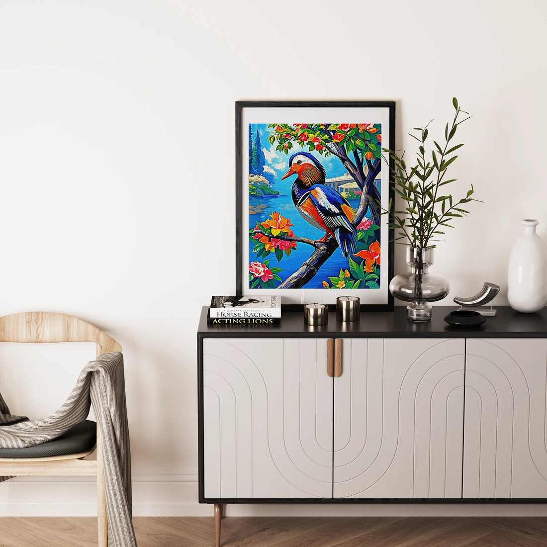 Aix galericulata Mandarin Duck-Framed Paper Print-452222 Visual Wall Art Framed Print