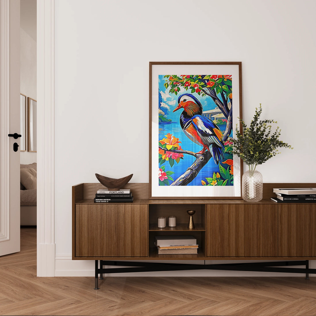 Aix galericulata Mandarin Duck-Framed Paper Print-452222 Visual Wall Art Framed Print